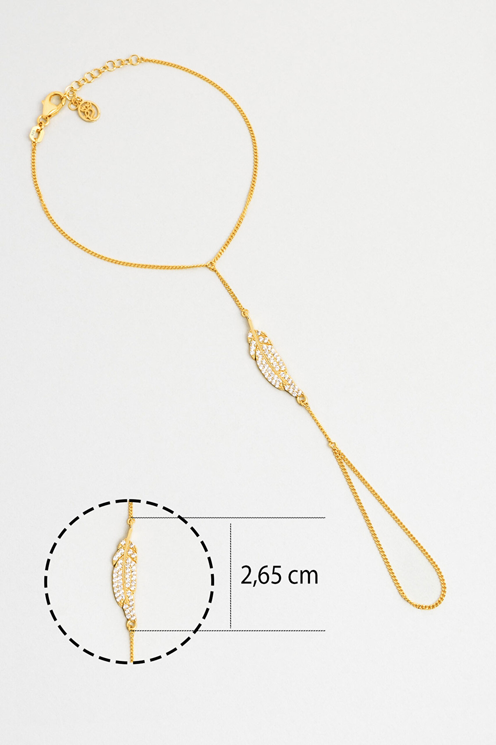 ⁠ Defne Yaprağı 18 Ayar Sarı Altın Kaplama 20 Cm Gümüş Şahmeran_2}