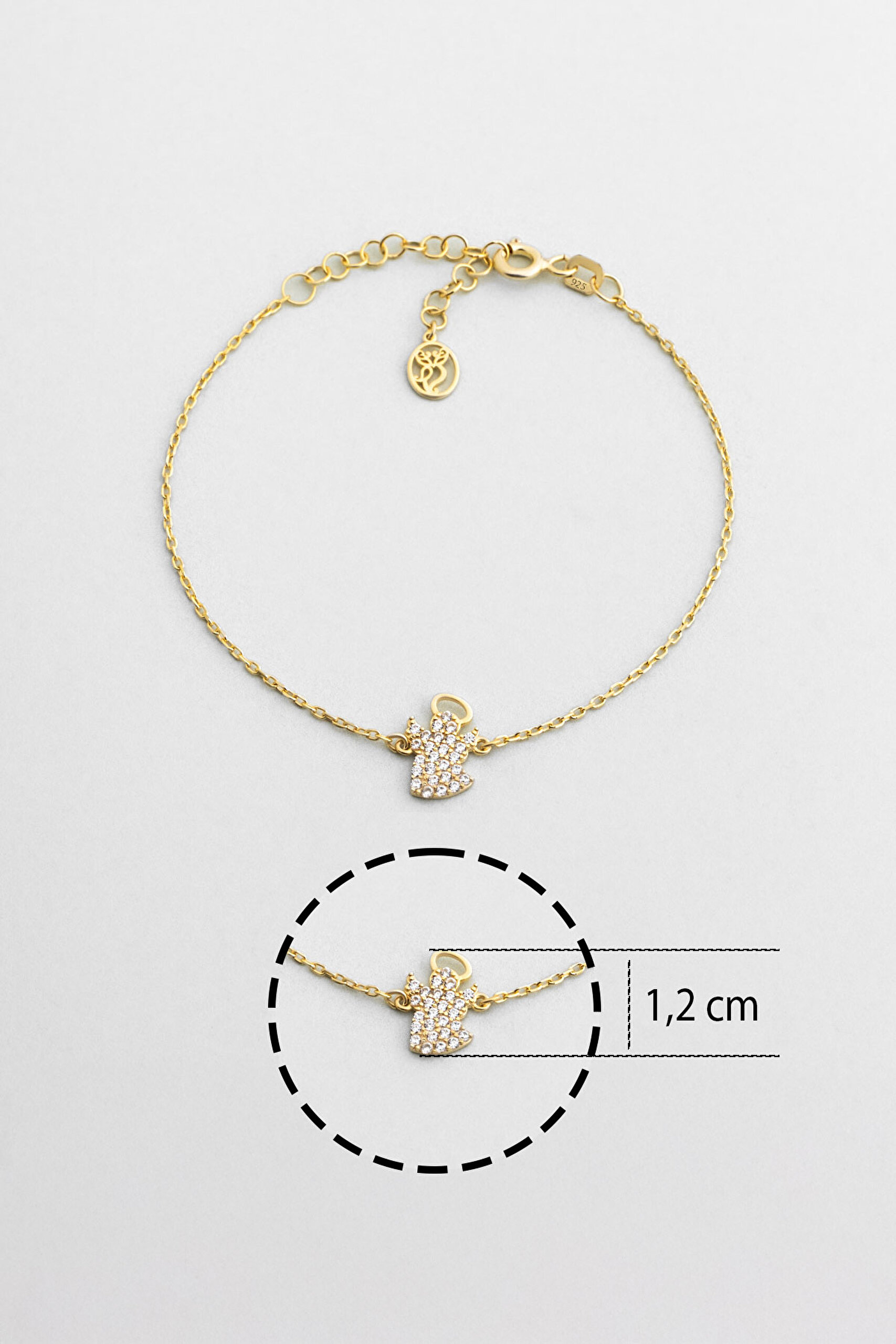 ⁠ Little Angel 18 Ayar Sarı Altın Kaplama 19 Cm Gümüş Bileklik_2}