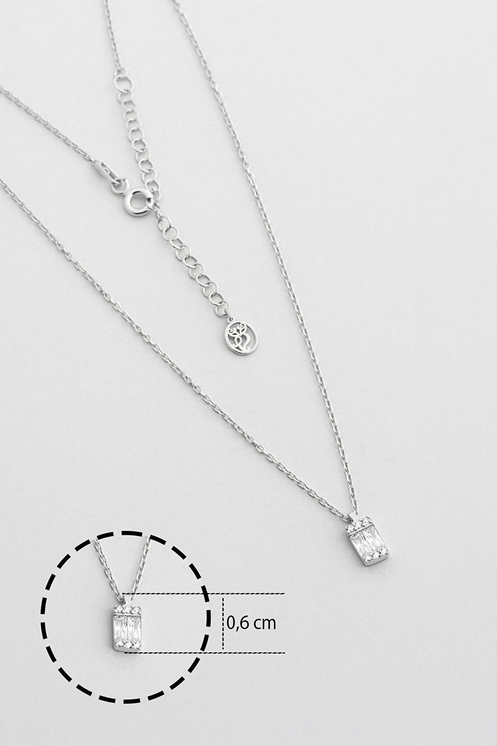⁠ Işıltılı Baget 18 Ayar Beyaz Altın Kaplama 45 Cm Gümüş Kolye_2}