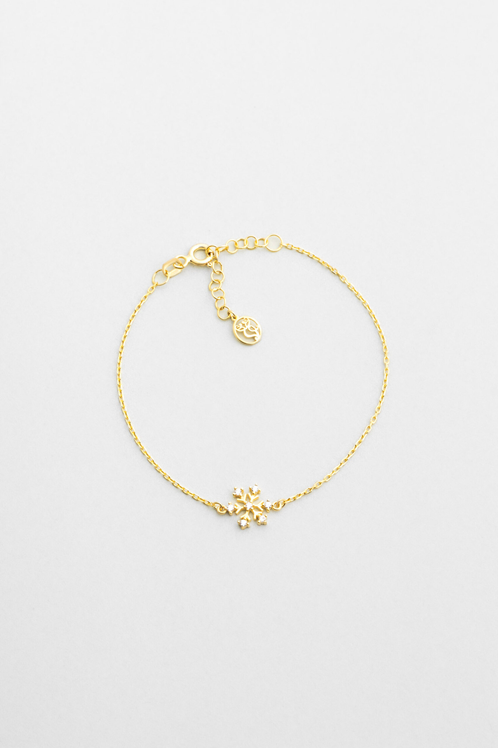 ⁠ Elsa 18 Ayar Sarı Altın Kaplama 19 Cm Gümüş Bileklik_0}