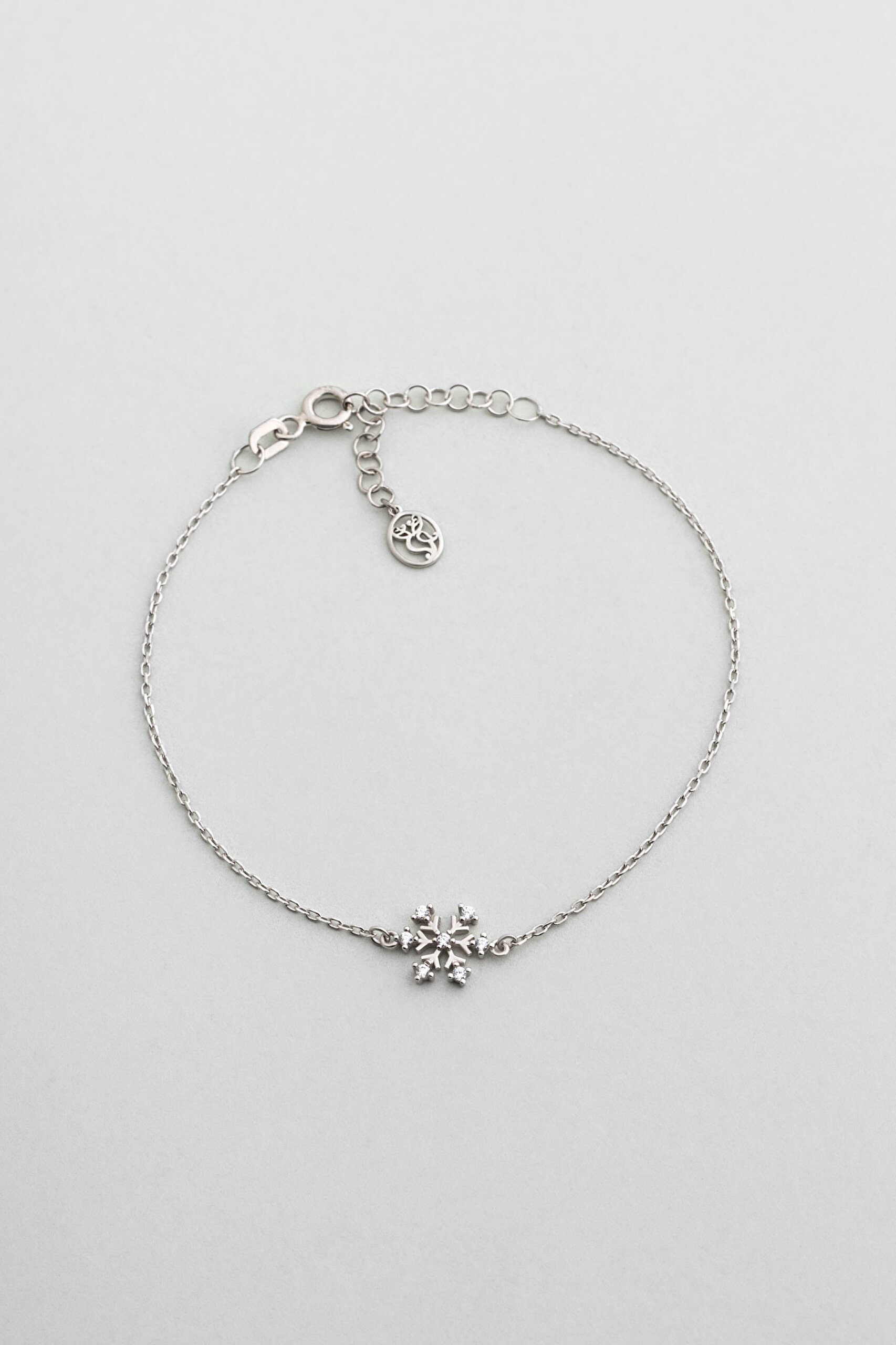 ⁠ Elsa 18 Ayar Beyaz Altın Kaplama 19 Cm Gümüş Bileklik_0}