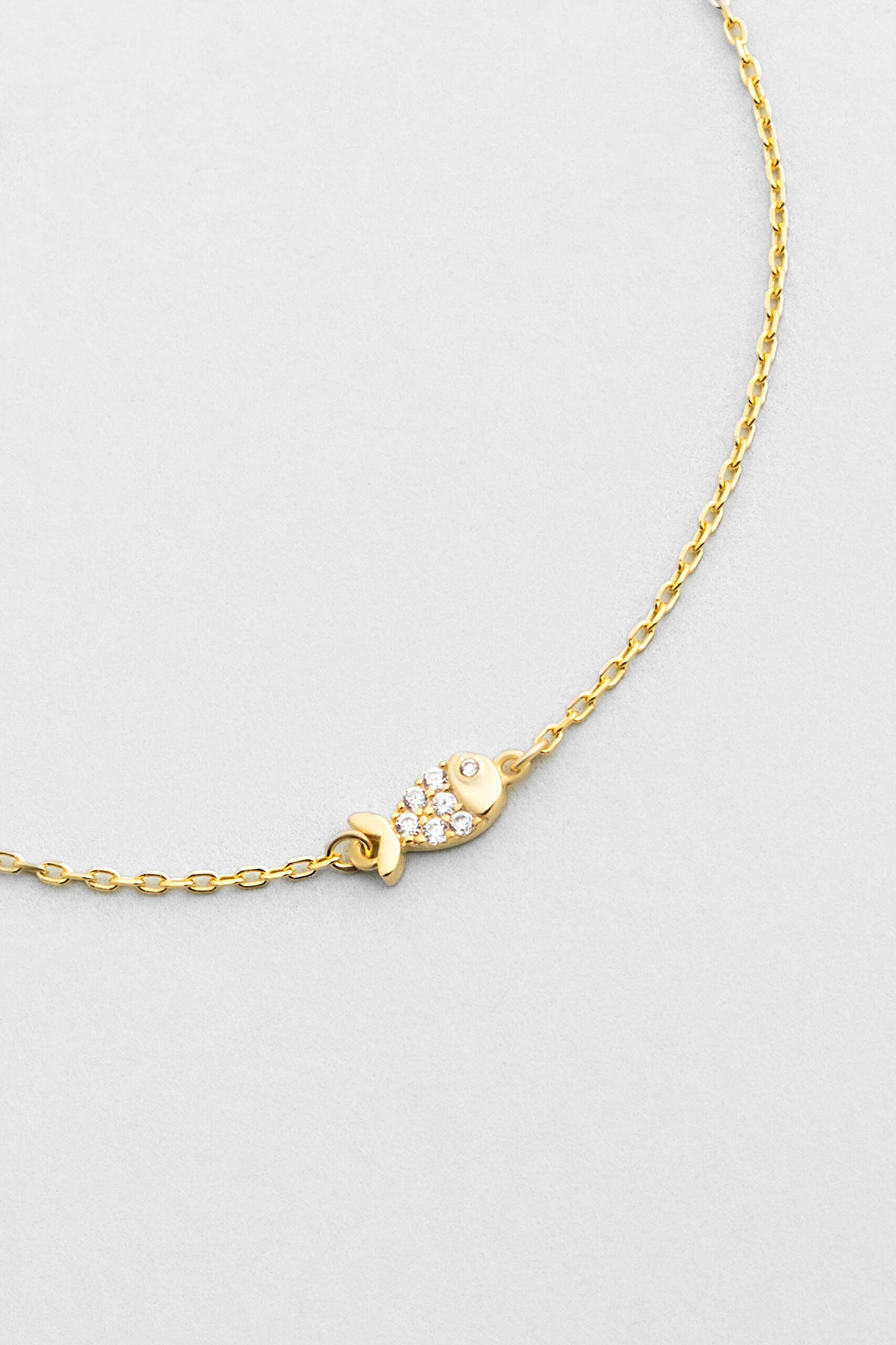 ⁠ Little Fish 18 Ayar Sarı Altın Kaplama 19 Cm Gümüş Bileklik_4}