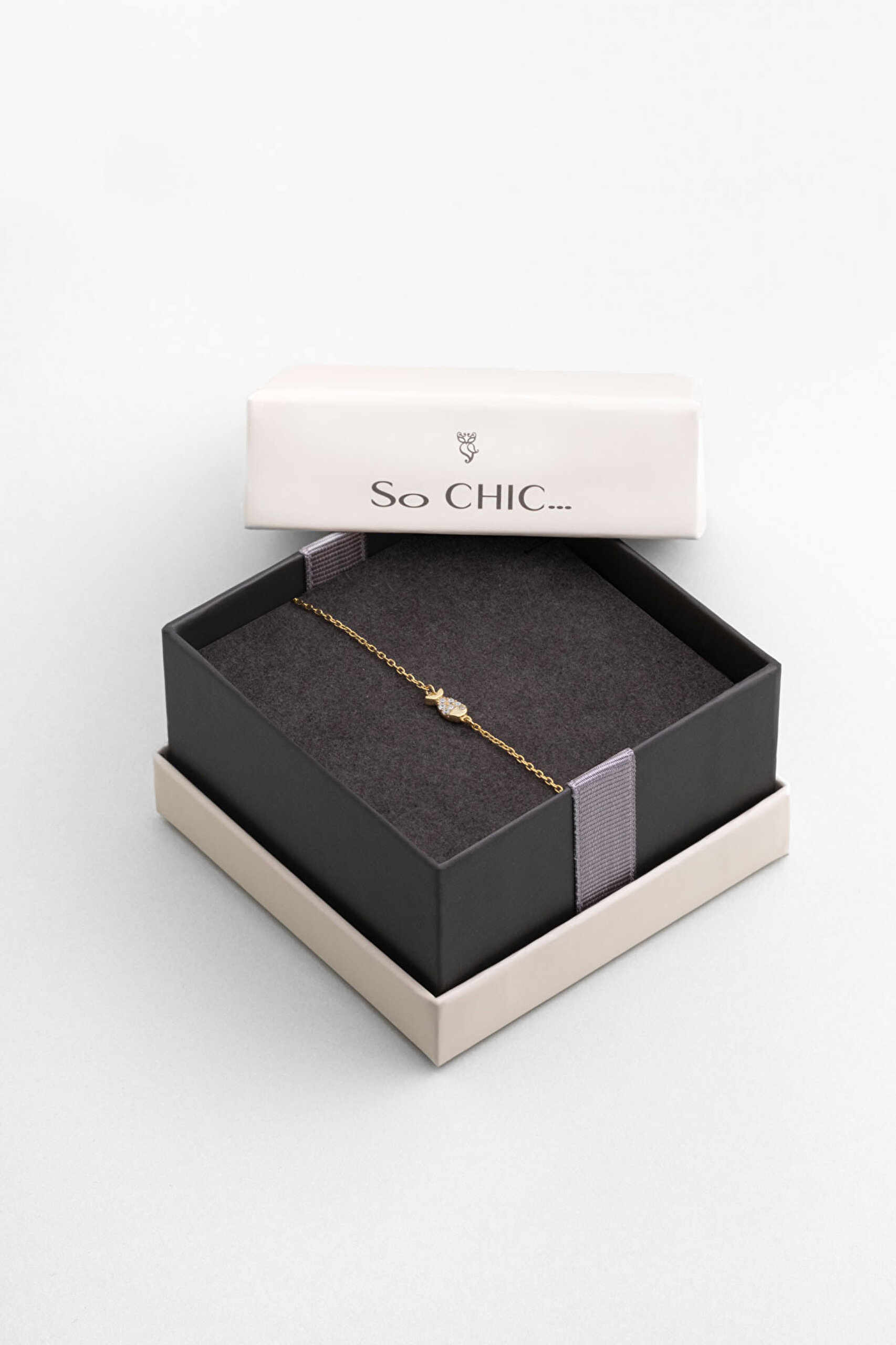 ⁠ Little Fish 18 Ayar Sarı Altın Kaplama 19 Cm Gümüş Bileklik_5}