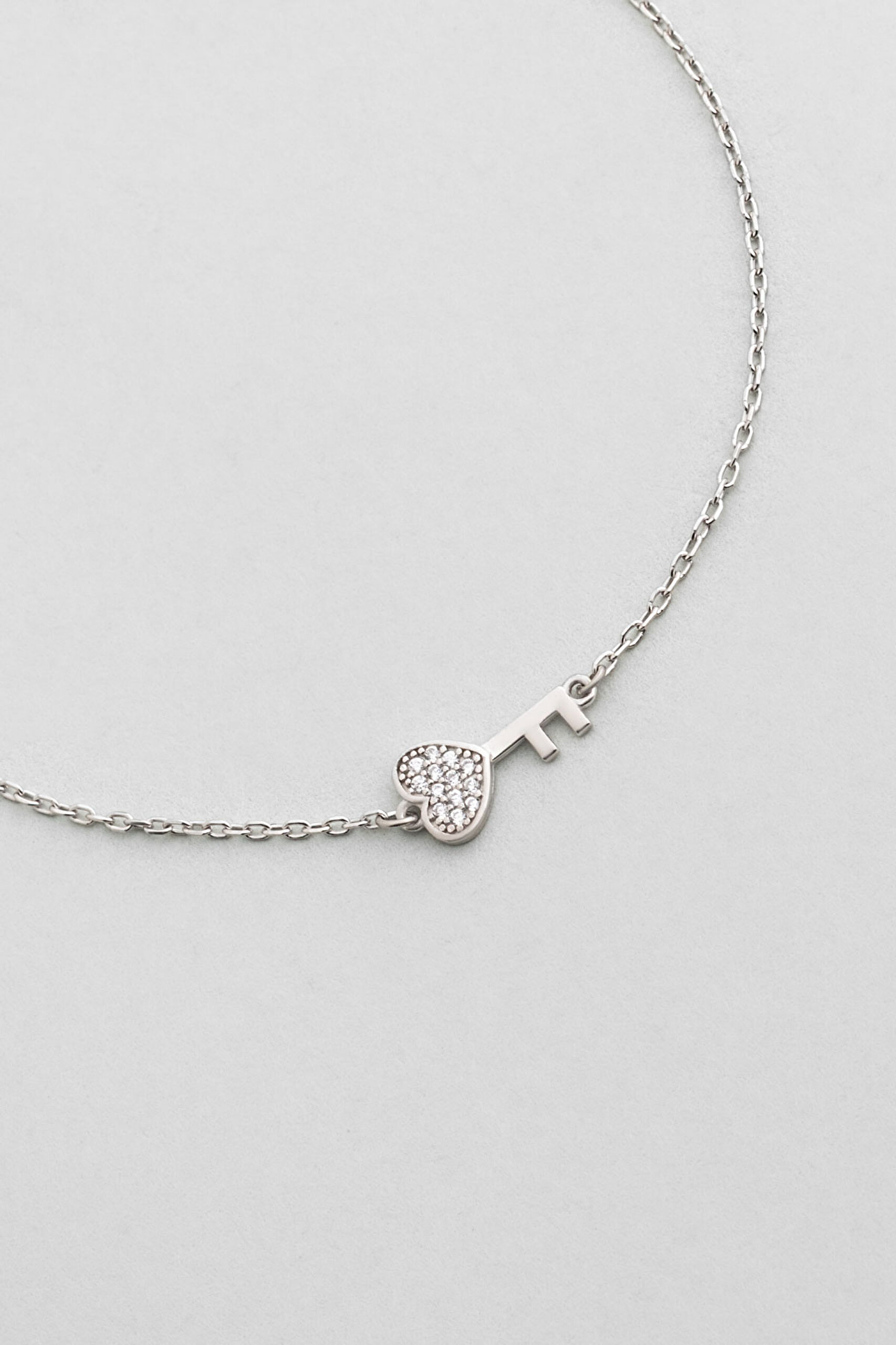 ⁠ Aşk Anahtarı 18 Ayar Beyaz Altın Kaplama 19 Cm Gümüş Bileklik_4}