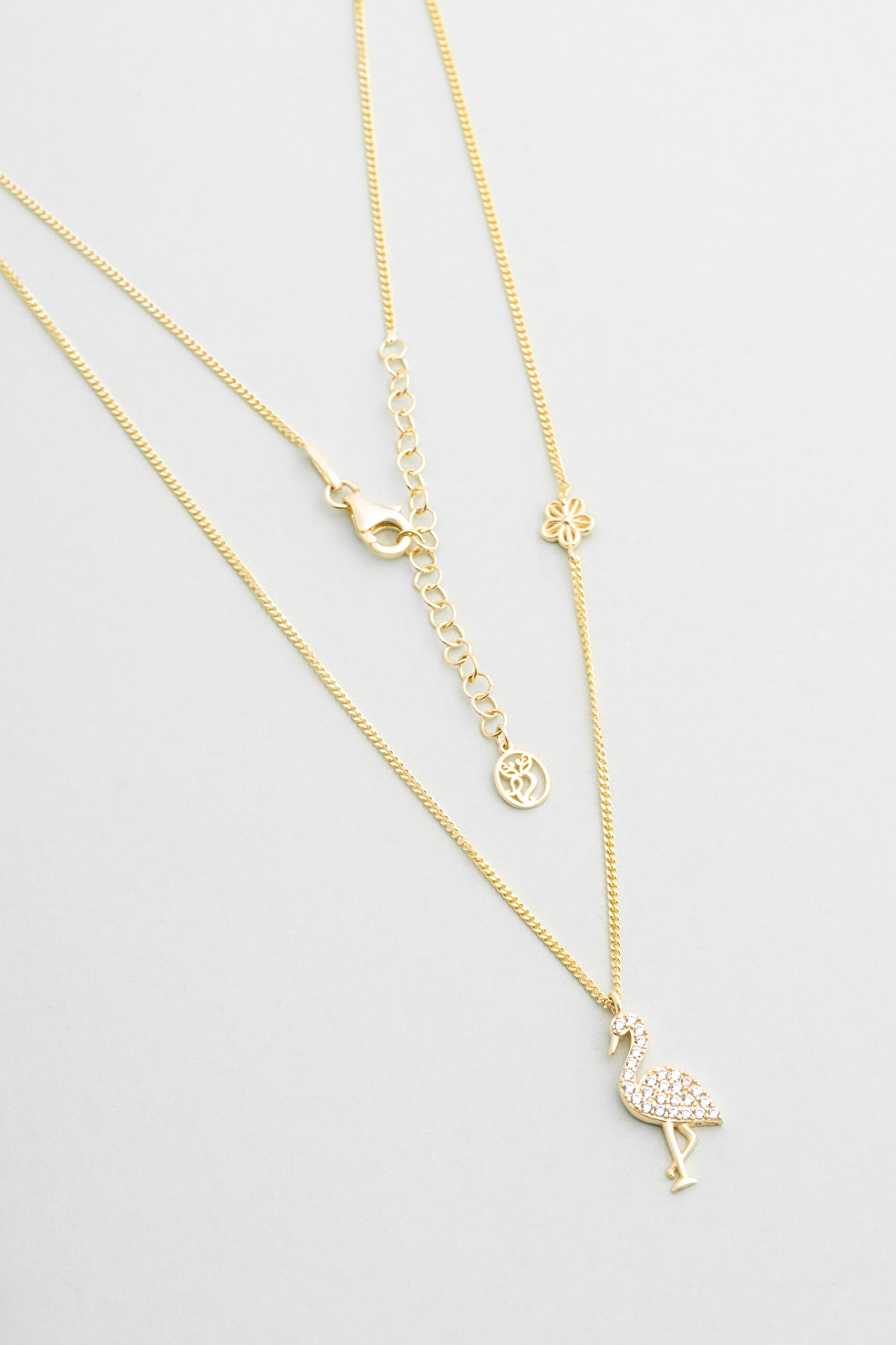 ⁠ Little Swan 18 Ayar Sarı Altın Kaplama 45 Cm Gümüş Kolye_0}