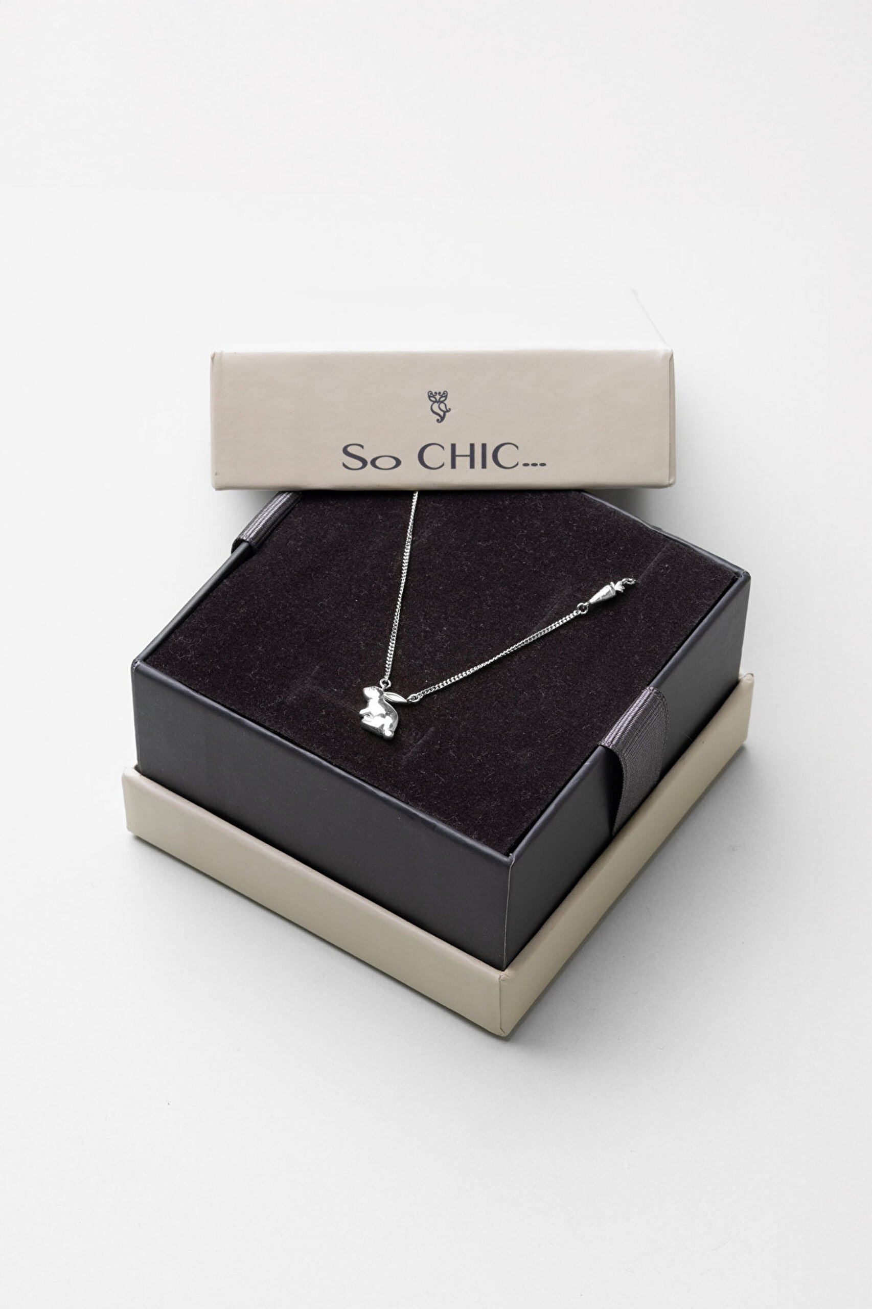 ⁠ Little Rabbit 18 Ayar Beyaz Altın Kaplama 47 Cm Gümüş Minimal Kolye_5}