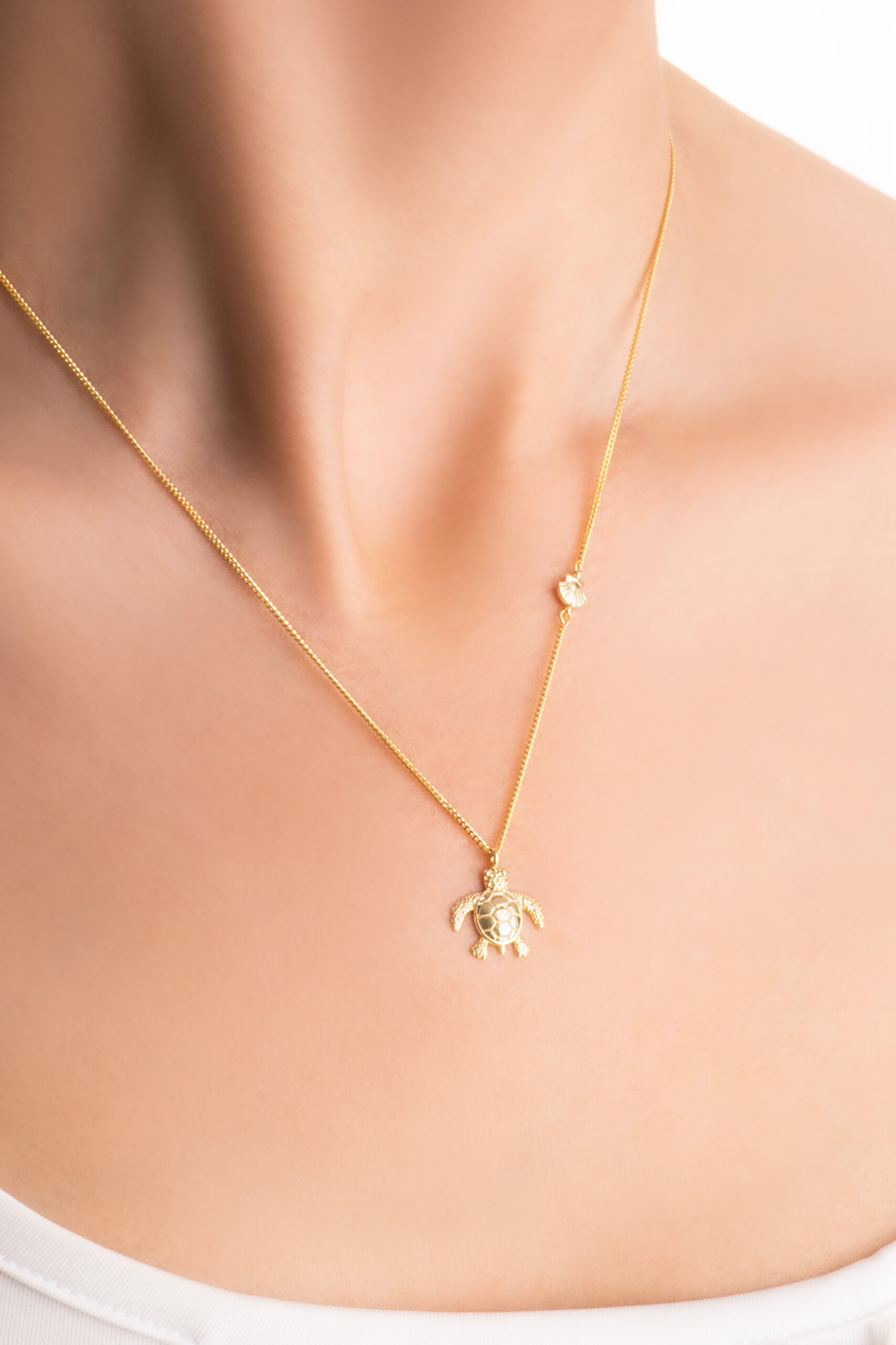 ⁠ Little Caretta 18 Ayar Sarı Altın Kaplama 45 Cm Gümüş Kolye_1}