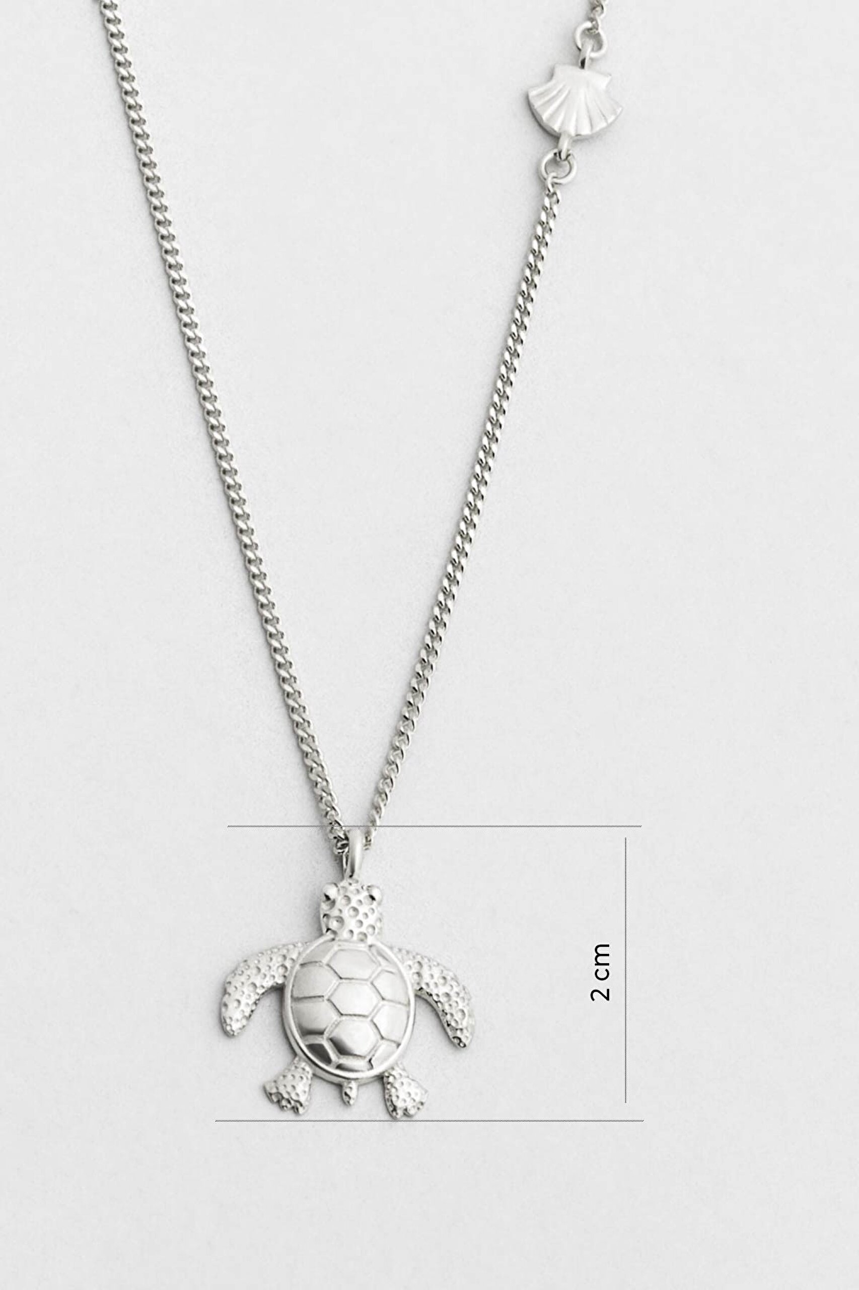 ⁠ Little Caretta 18 Ayar Beyaz Altın Kaplama 45 Cm Gümüş Kolye_2}