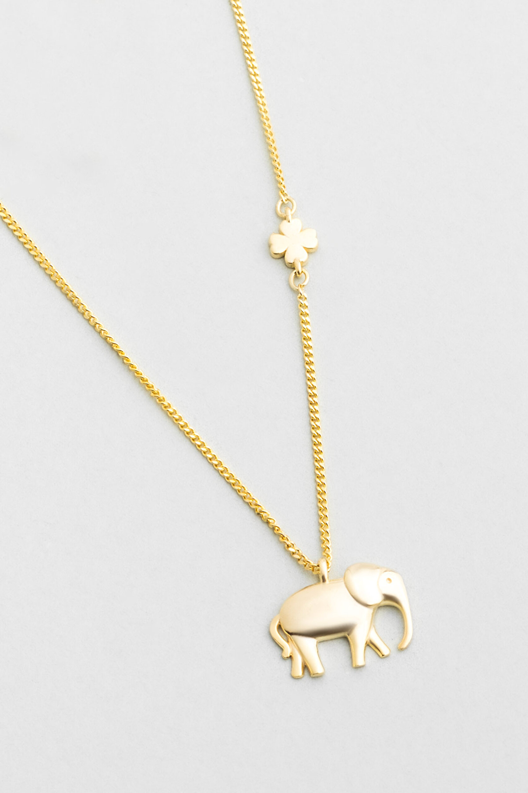 ⁠ Little Elephant 18 Ayar Sarı Altın Kaplama 46 Cm Gümüş Kolye_4}