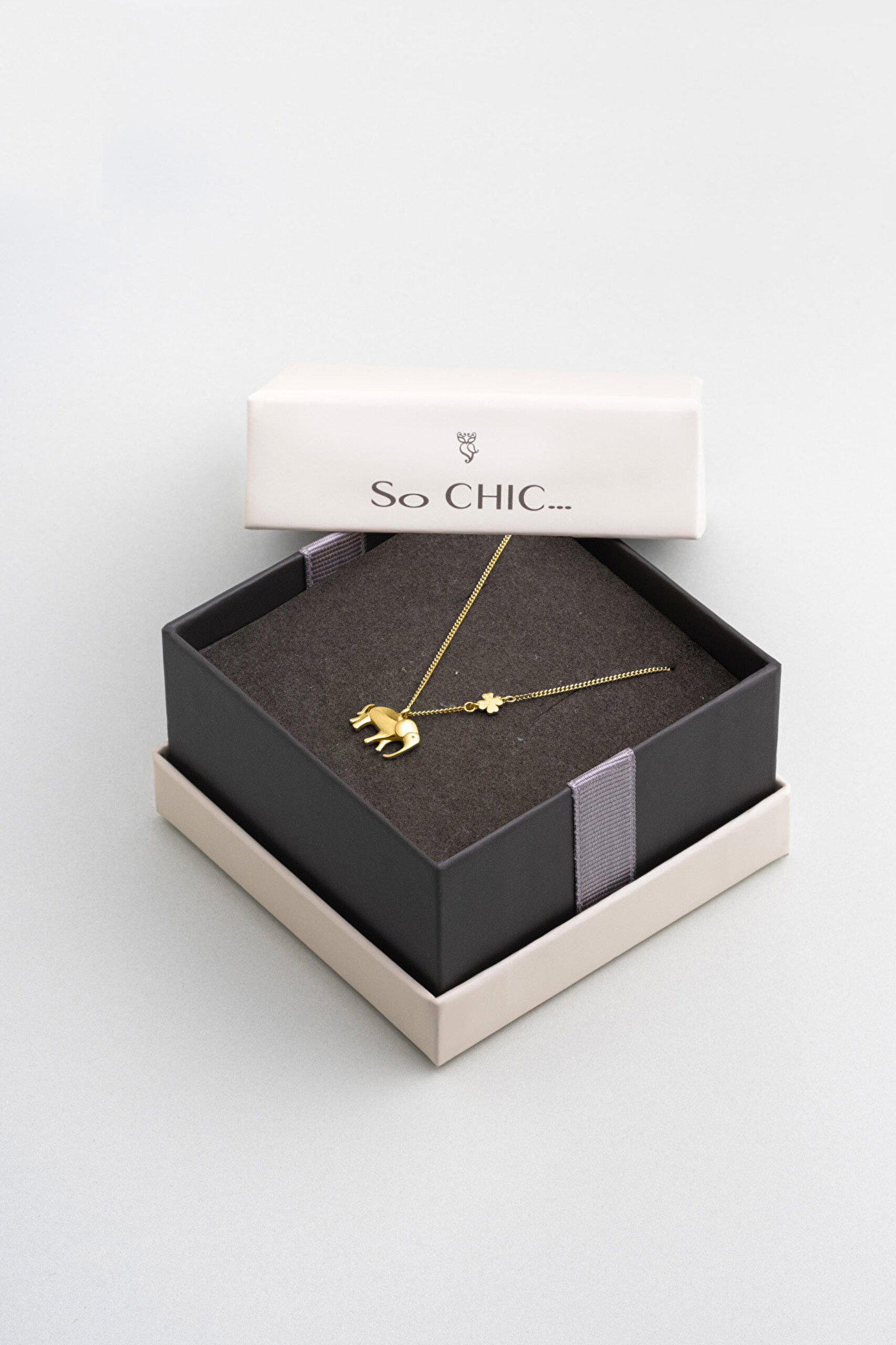 ⁠ Little Elephant 18 Ayar Sarı Altın Kaplama 46 Cm Gümüş Kolye_5}