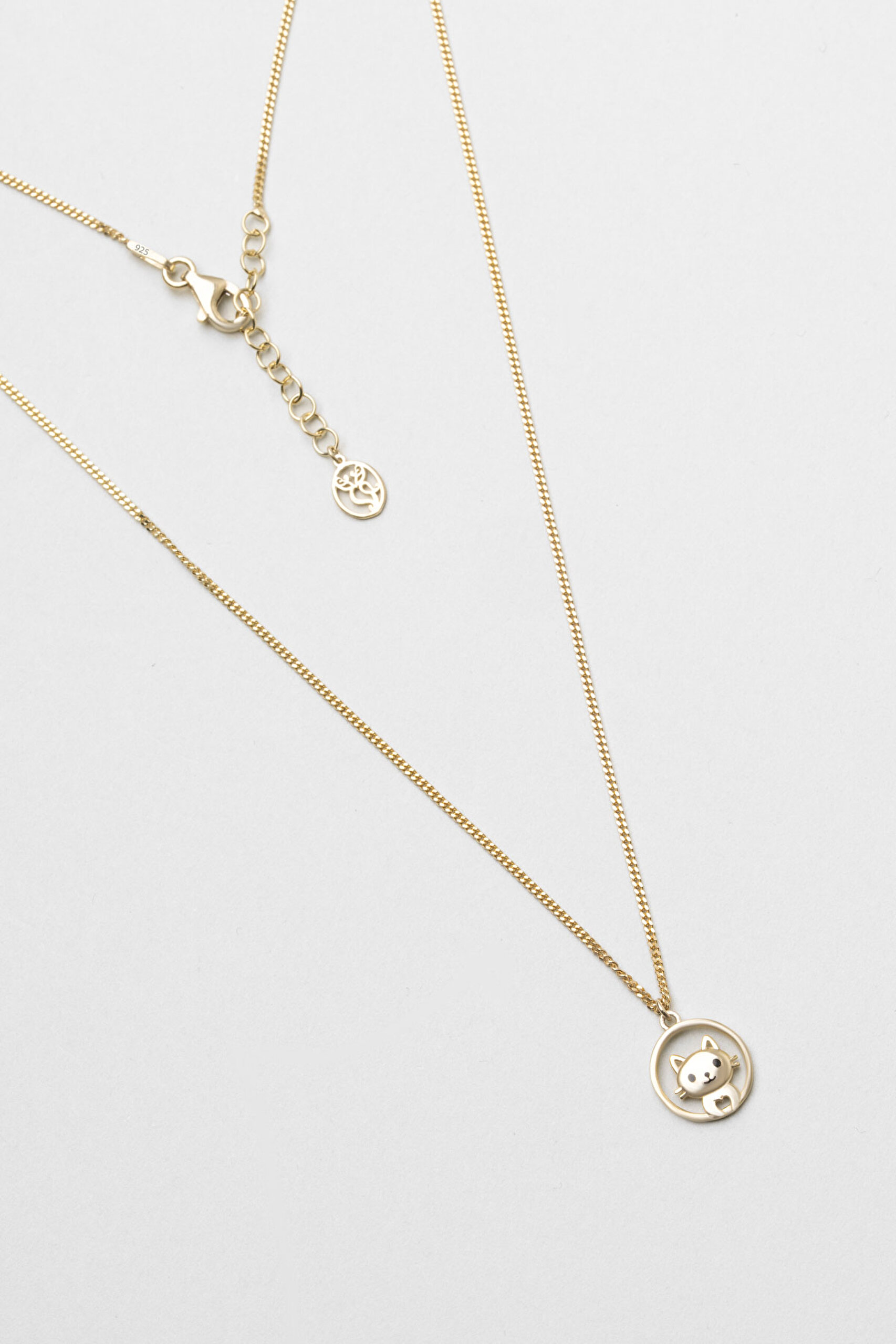 ⁠ Little Paw 18 Ayar Sarı Altın Kaplama 43 Cm Gümüş Kolye_0}