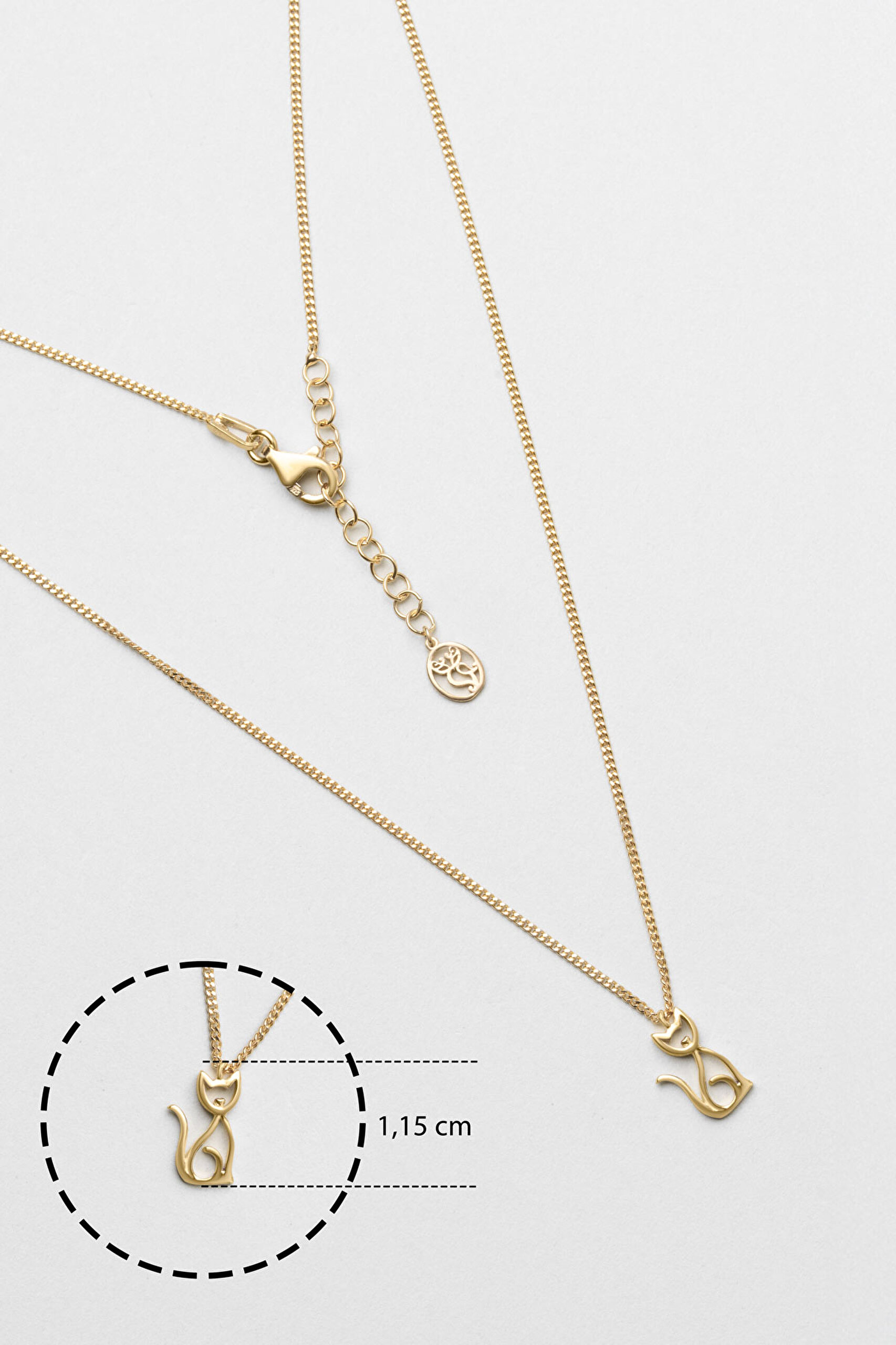 ⁠ Little Friends 18 Ayar Sarı Altın Kaplama 43 Cm Gümüş Kolye_1}