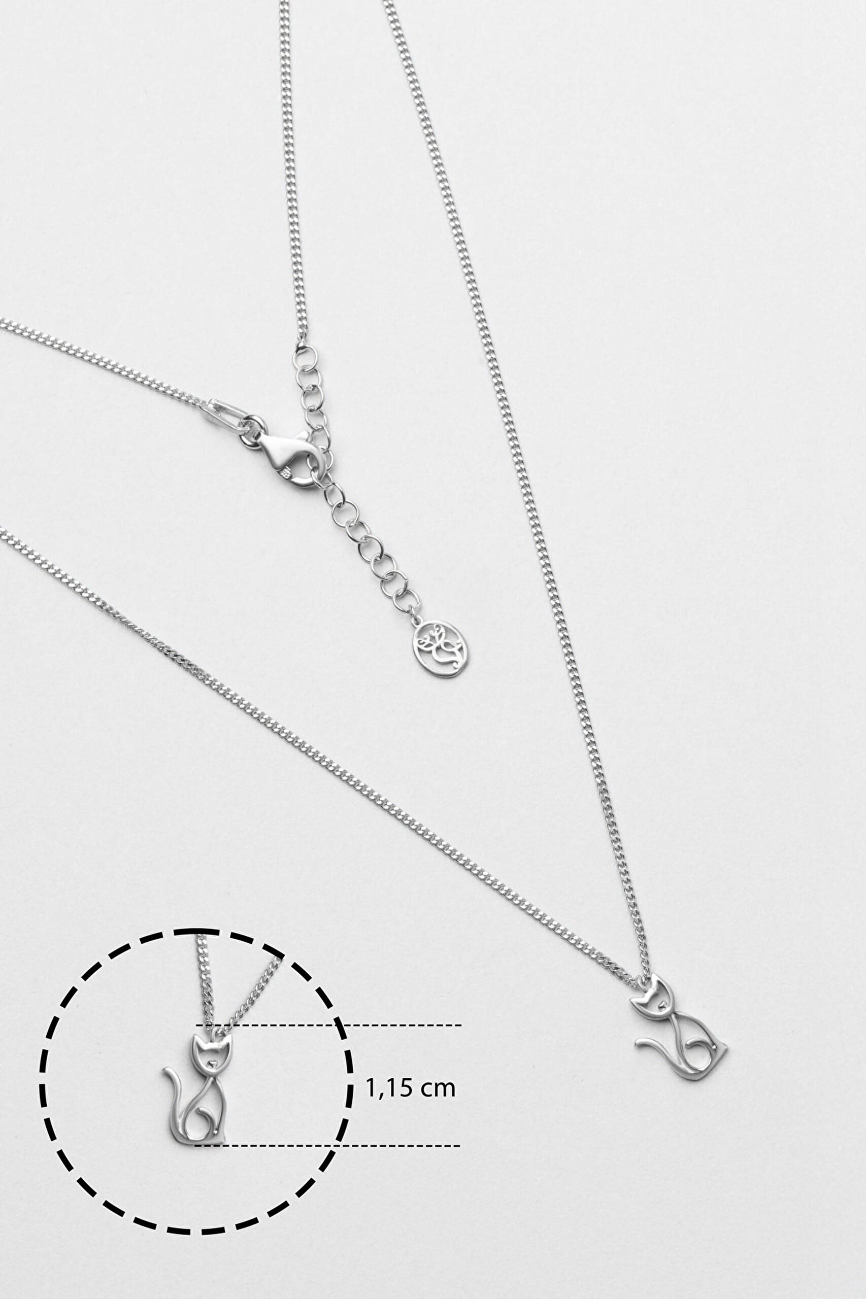 ⁠ Little Friends 18 Ayar Beyaz Altın Kaplama 43 Cm Gümüş Kolye_1}