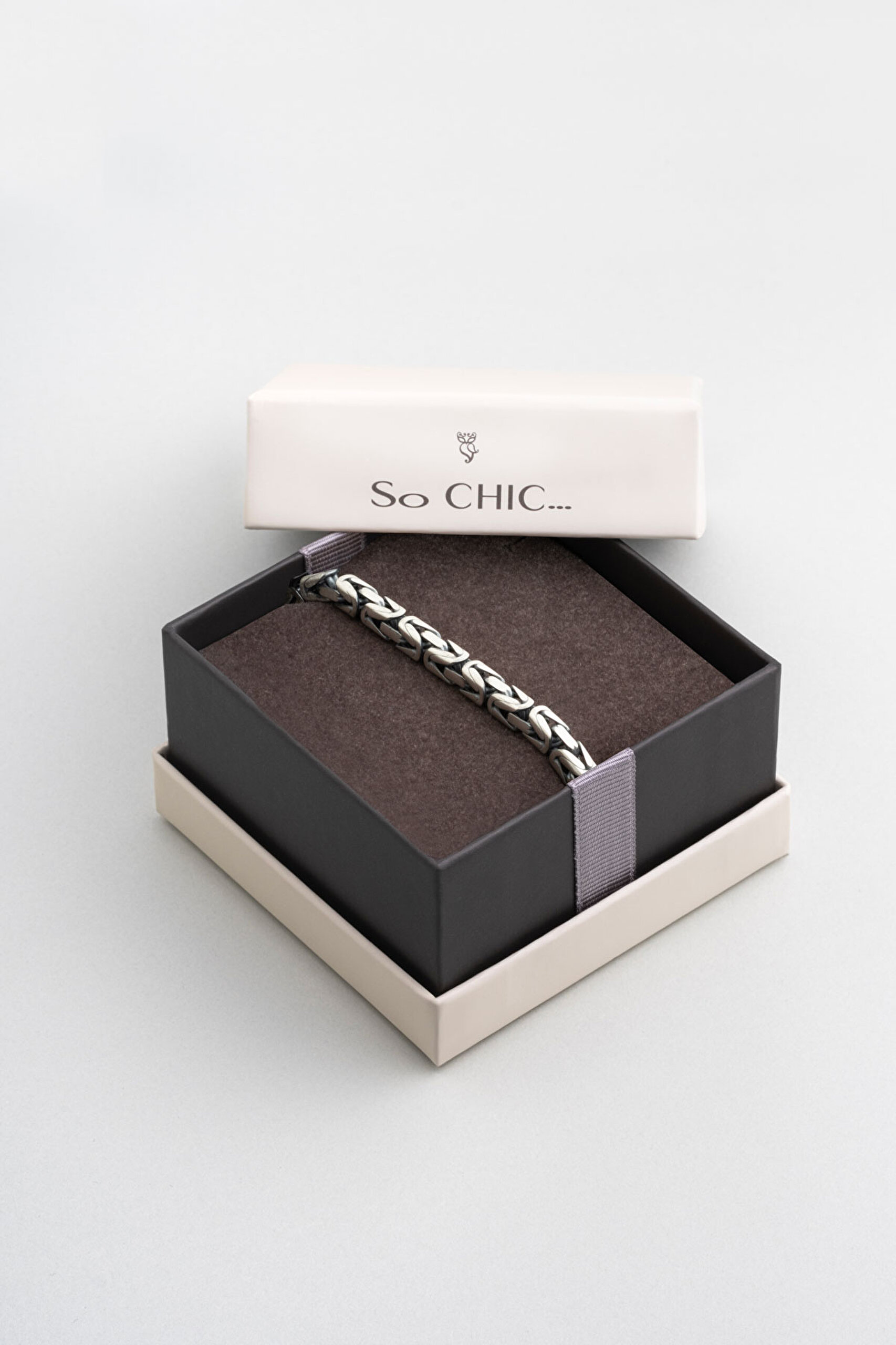 ⁠ Siyah Taşlı Oksit Kaplama Gümüş Erkek Kral Zincir Bileklik_5}