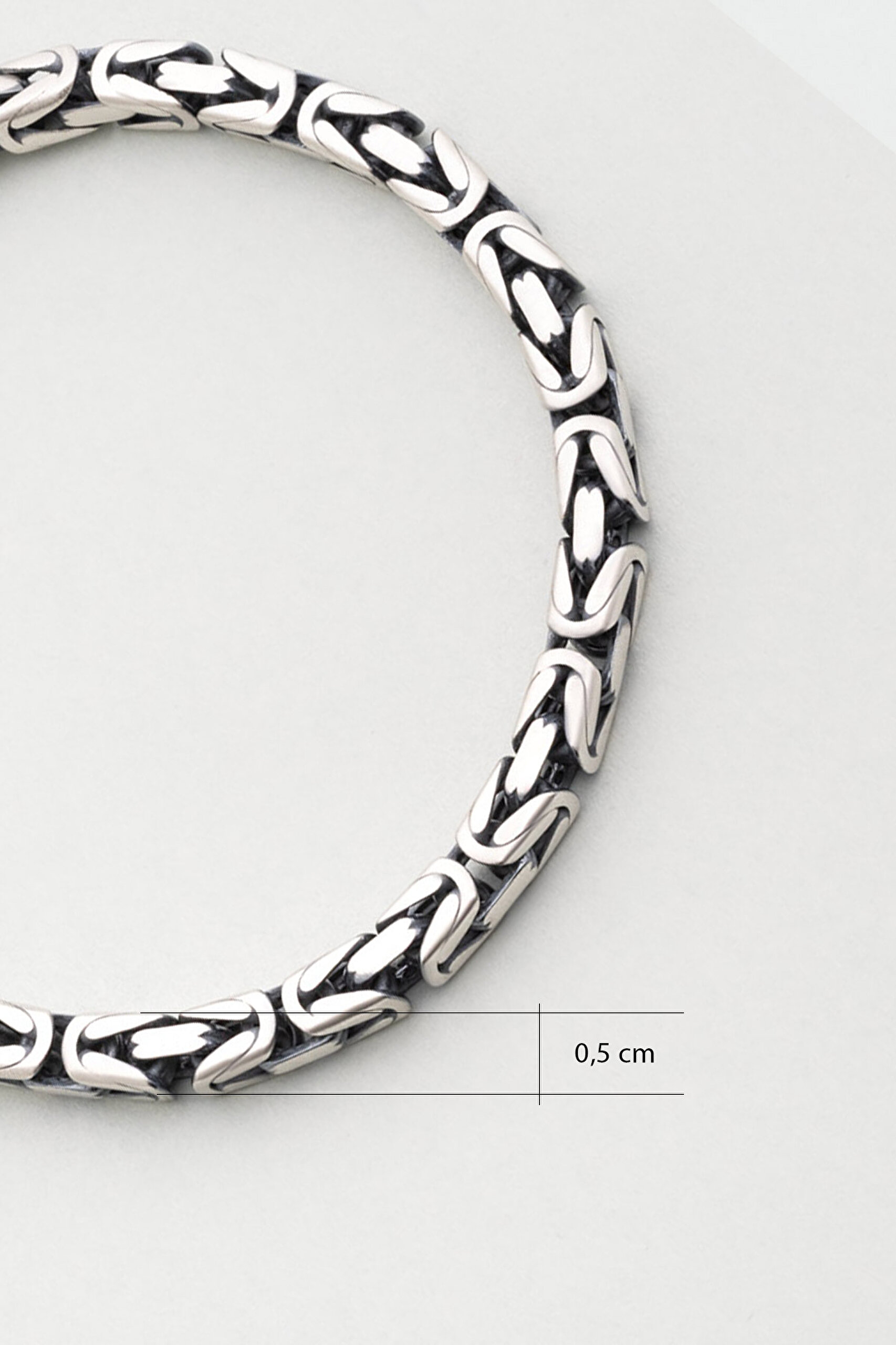 ⁠ Siyah Taşlı Oksit Kaplama Gümüş Erkek Kral Zincir Bileklik_2}