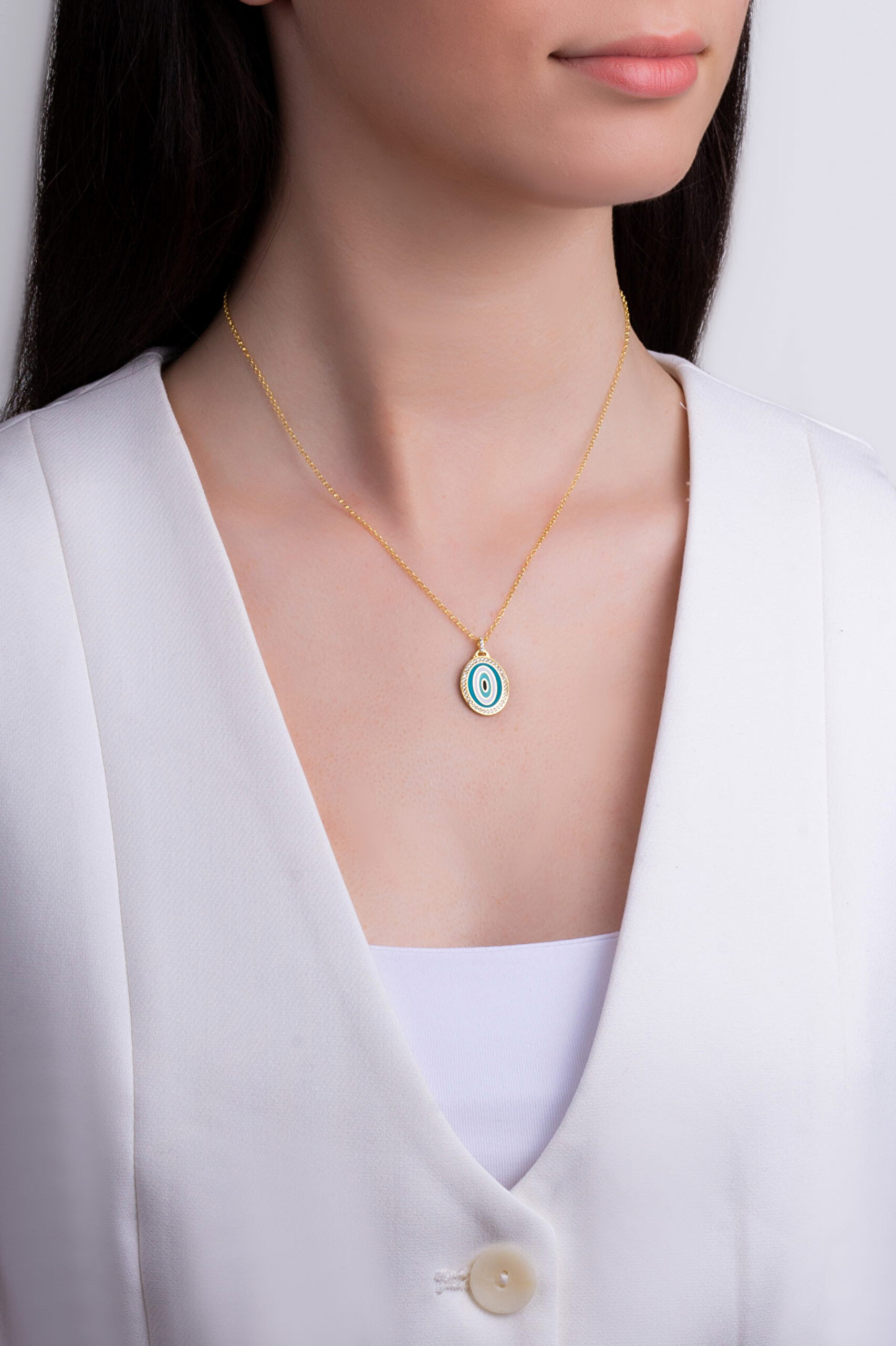 ⁠ Bereket 18 Ayar Sarı Altın Kaplama 45 Cm Gümüş Kolye_3}