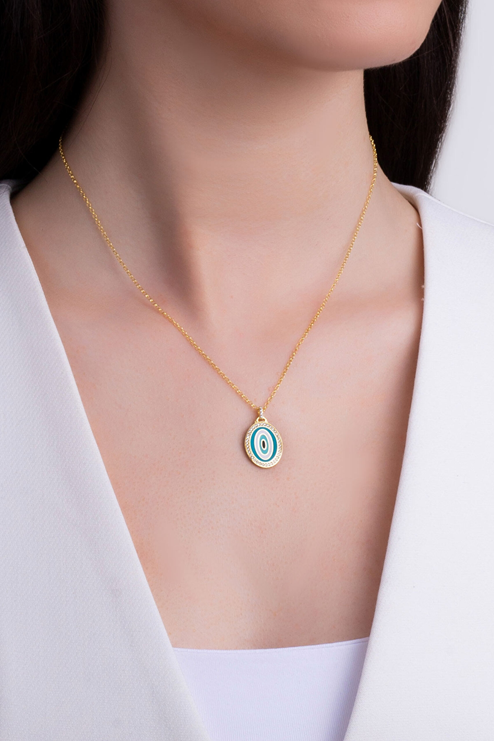 ⁠ Bereket 18 Ayar Sarı Altın Kaplama 45 Cm Gümüş Kolye_1}