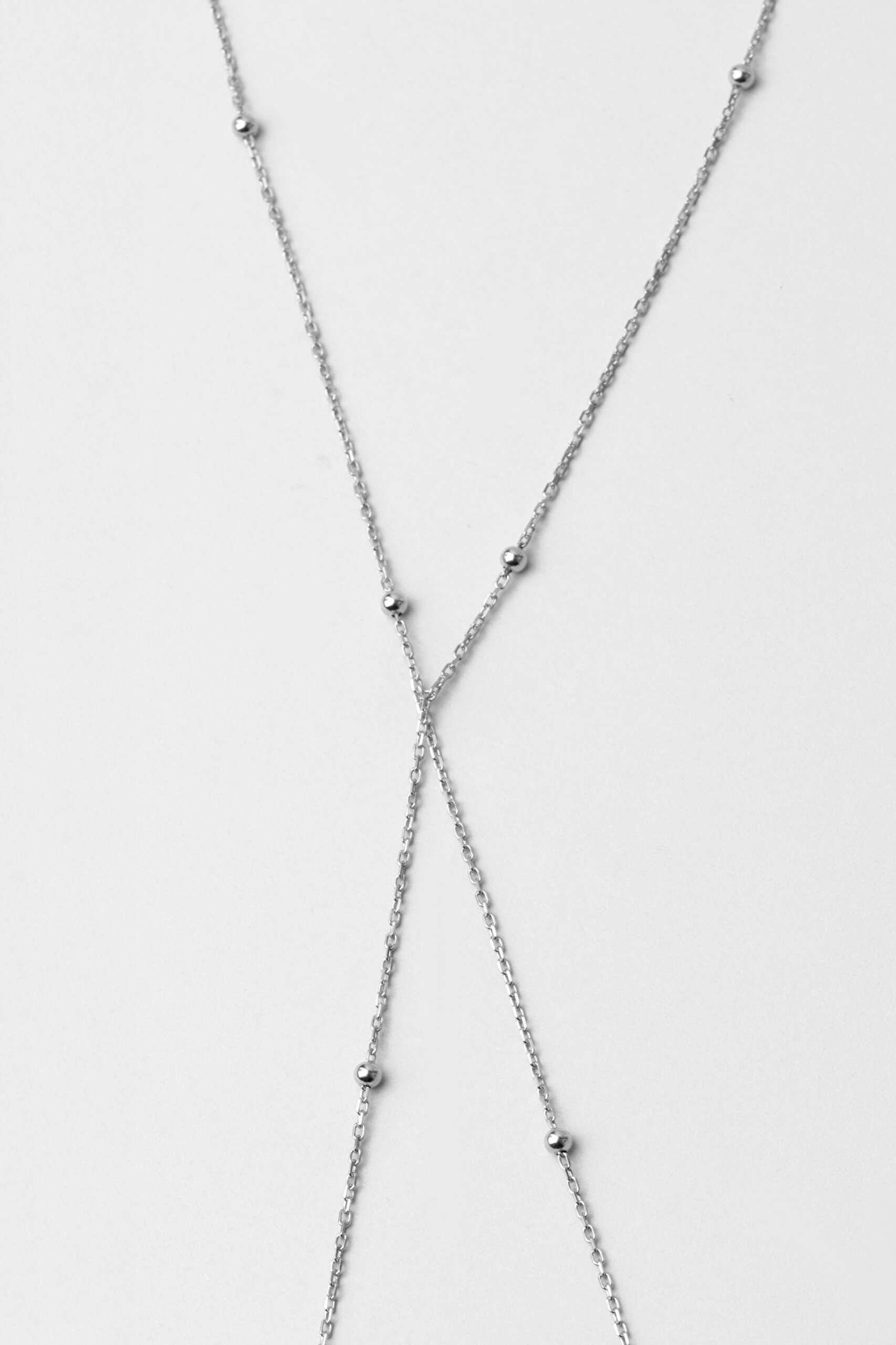 ⁠ Noa 18 Ayar Beyaz Altın Kaplama 92 Cm Gümüş Vücut Zinciri_3}