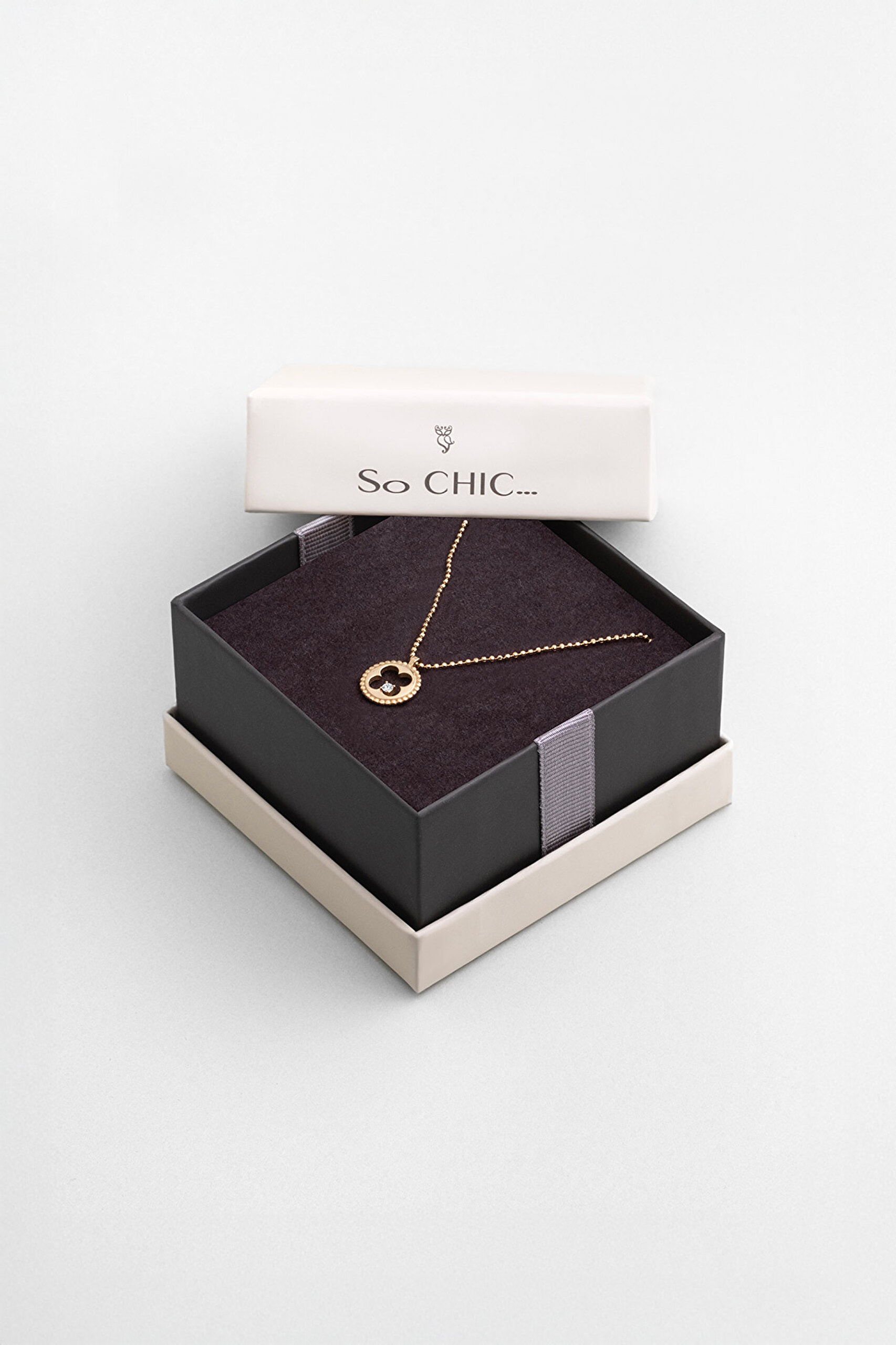 ⁠ Şans Yoncası 18 Ayar Sarı Altın Kaplama 44 Cm Gümüş Kolye_5}