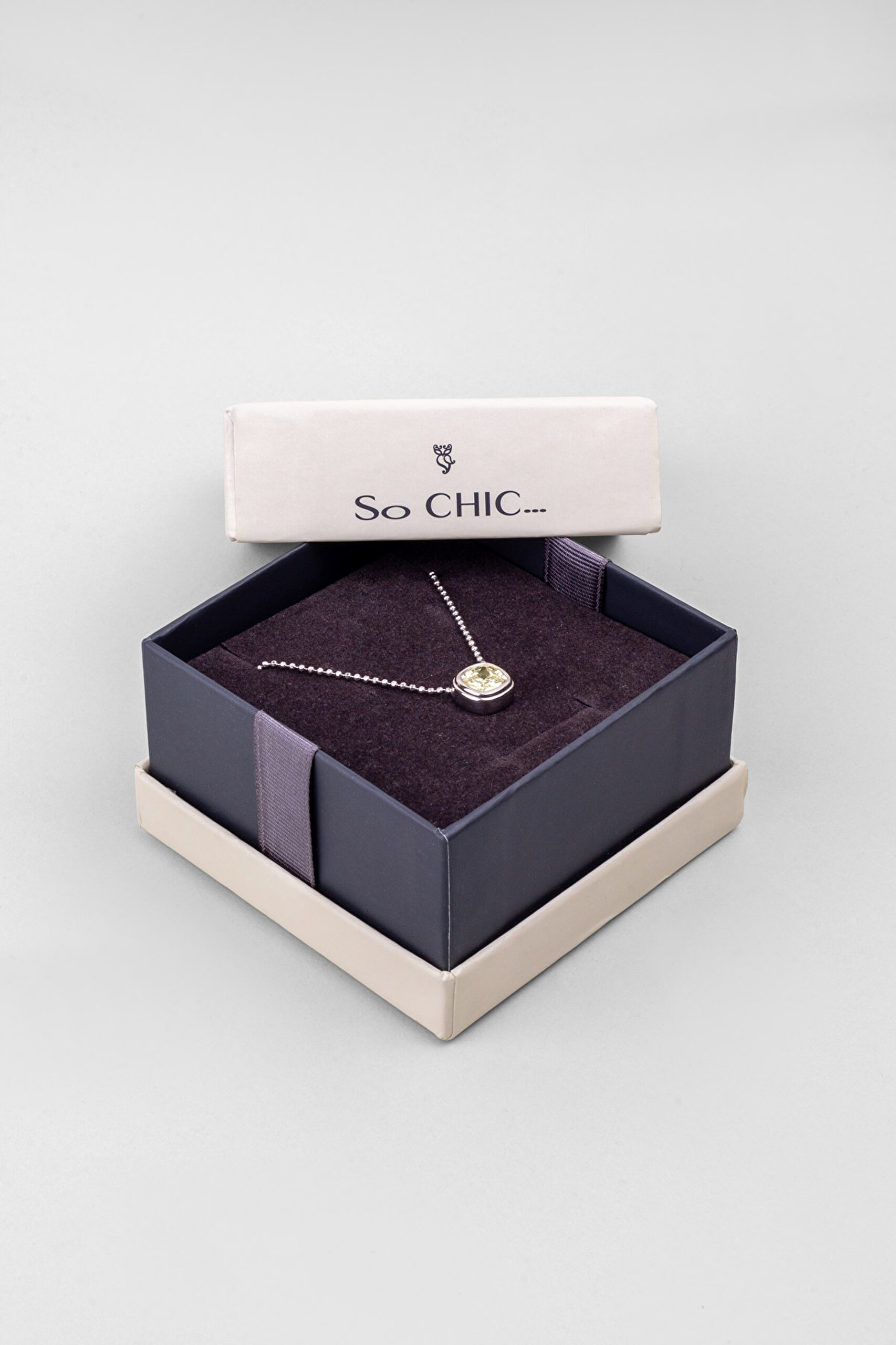 ⁠ Egzotik Sarı 18 Ayar Beyaz Altın Kaplama Gümüş Kolye_5}