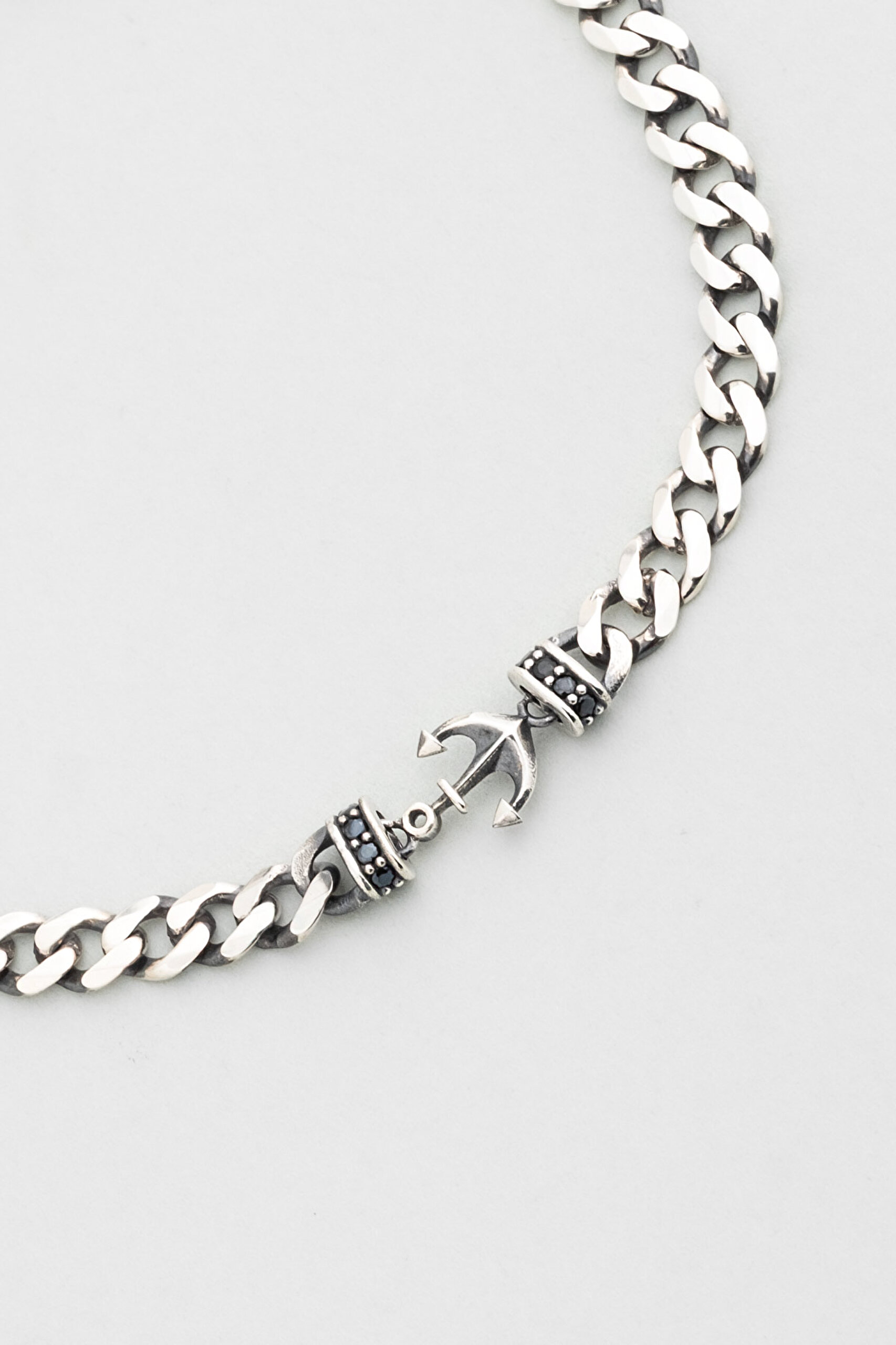 ⁠ Çapa Figürlü Cilalı 21 Cm Gümüş Erkek Gurmet Zincir Bileklik_4}