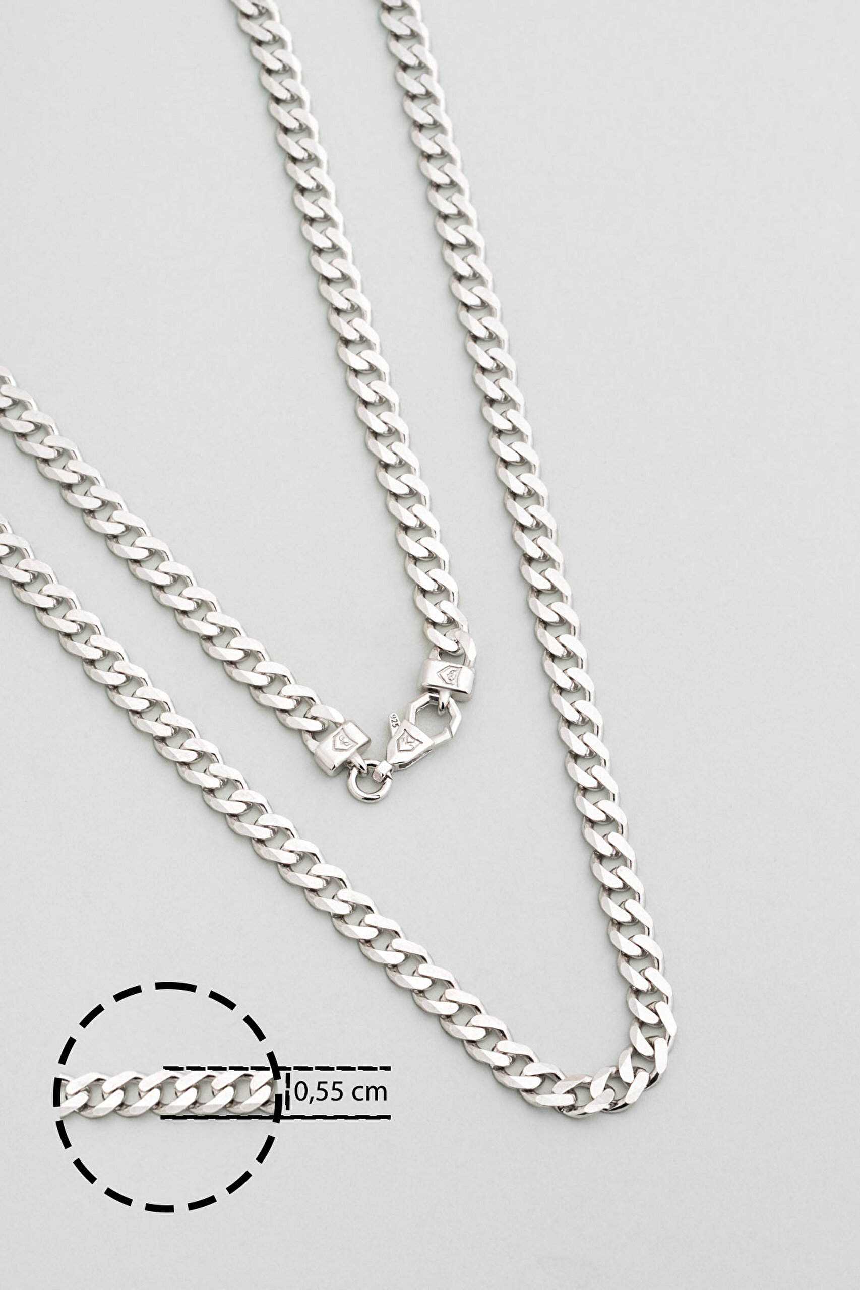 ⁠ Kronos Gümüş Erkek Zincir Kolye_2}