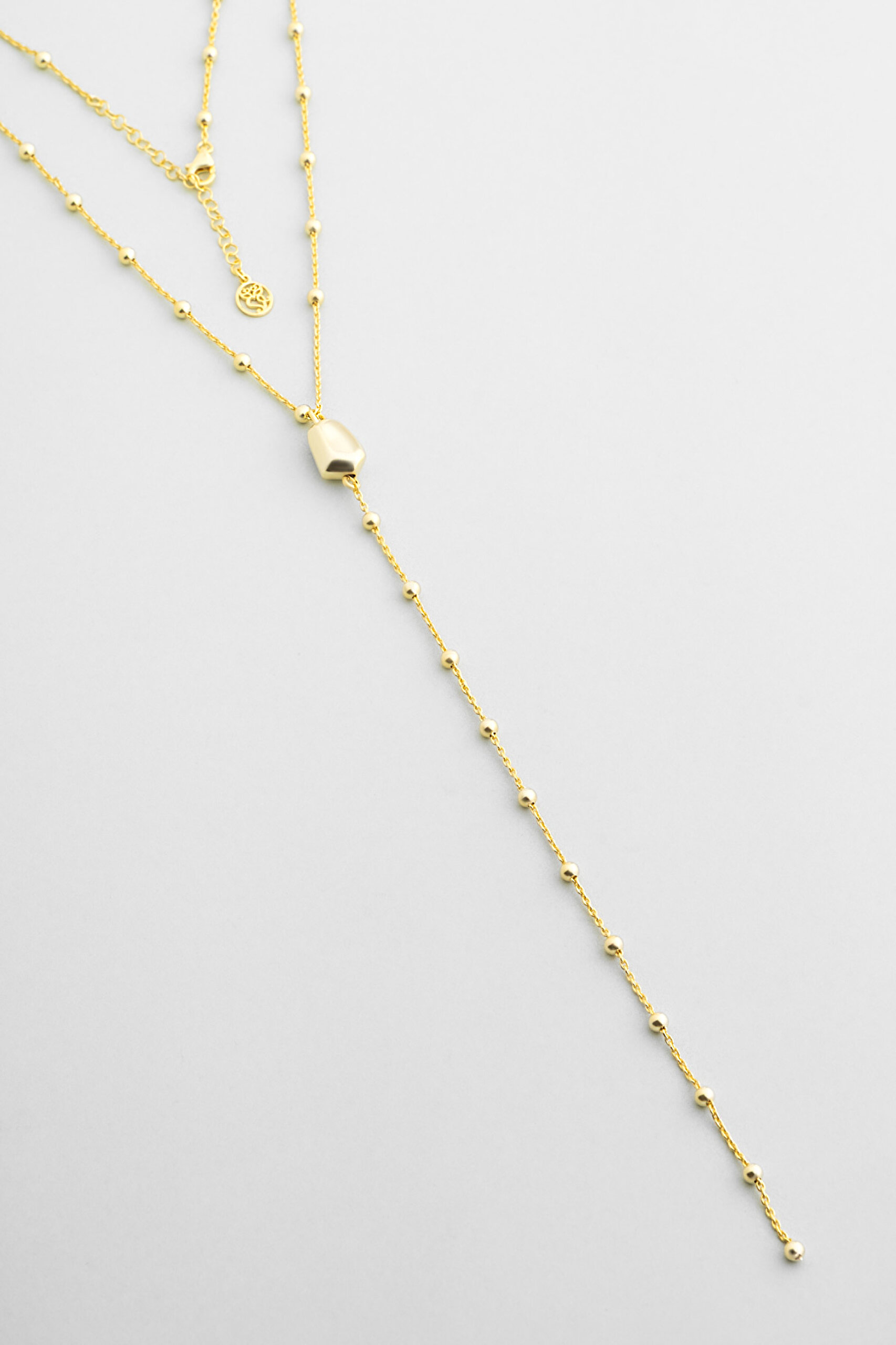 ⁠ Modern Tasarım 18 Ayar Sarı Altın Kaplama 44 Cm Gümüş Y Kolye_3}