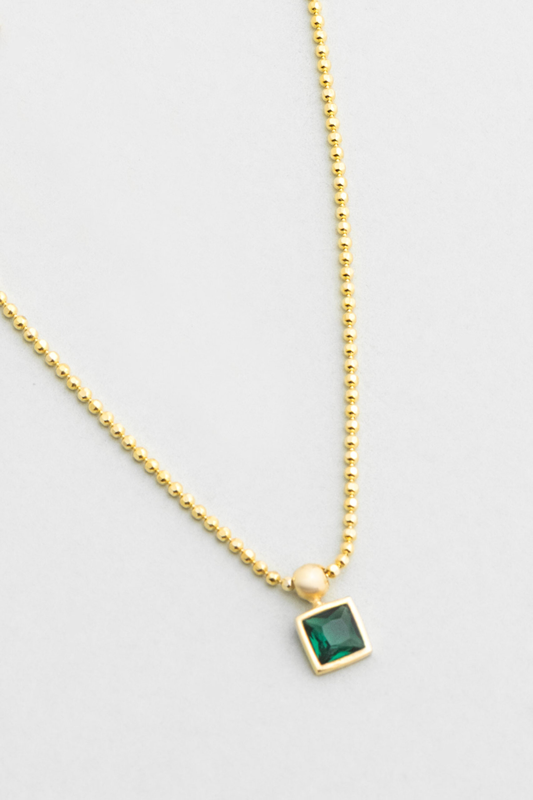 ⁠ Minimal Renkler 18 Ayar Sarı Altın Kaplama 45 Cm Gümüş Tektaş Kolye_4}