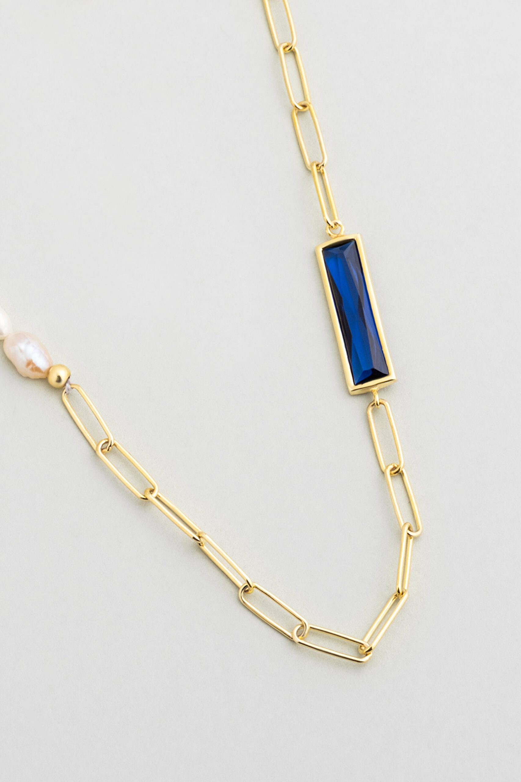 ⁠ Pearl Harmony 18 Ayar Sarı Altın Kaplama 77 Cm Gümüş Kolye_4}