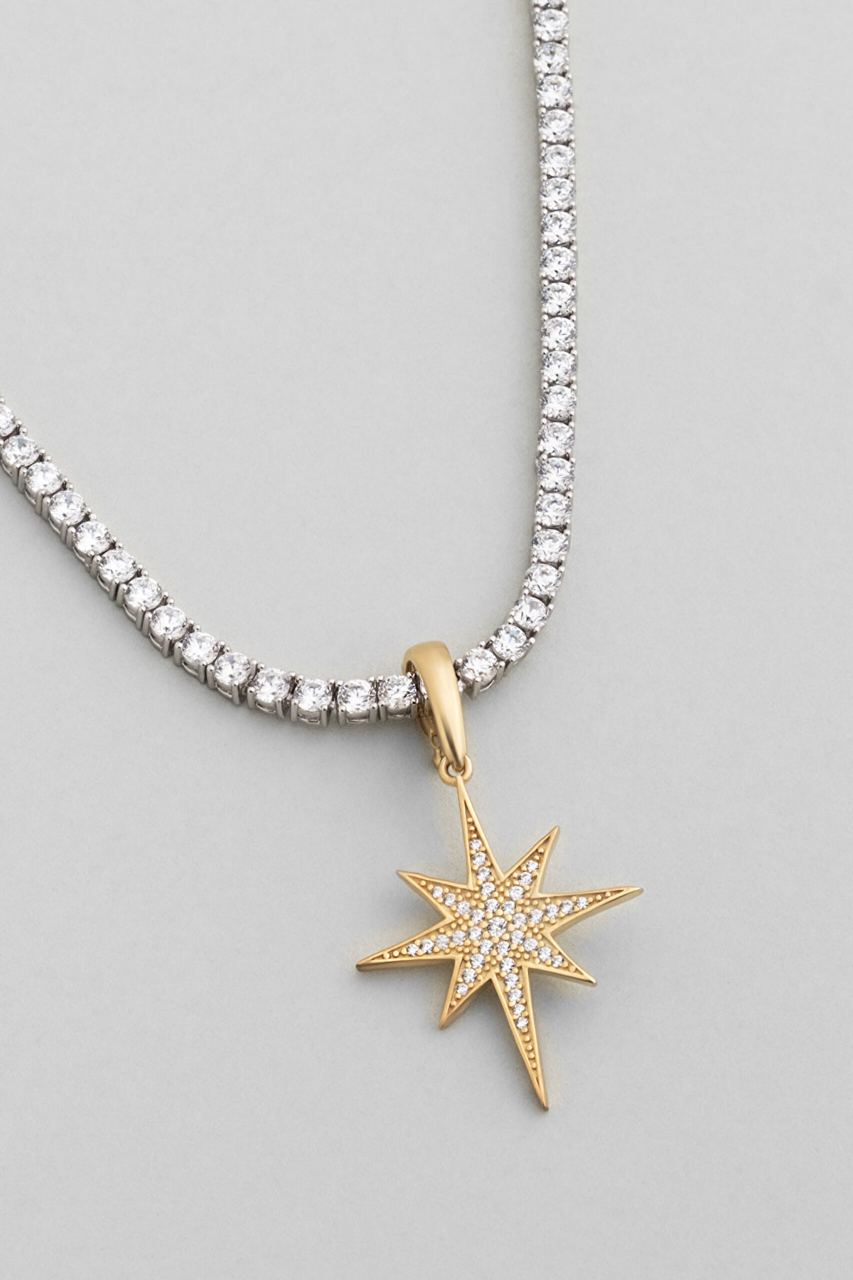 ⁠ Kuzey Yıldızı 18 Ayar Sarı Altın Kaplama Gümüş Charm_5}