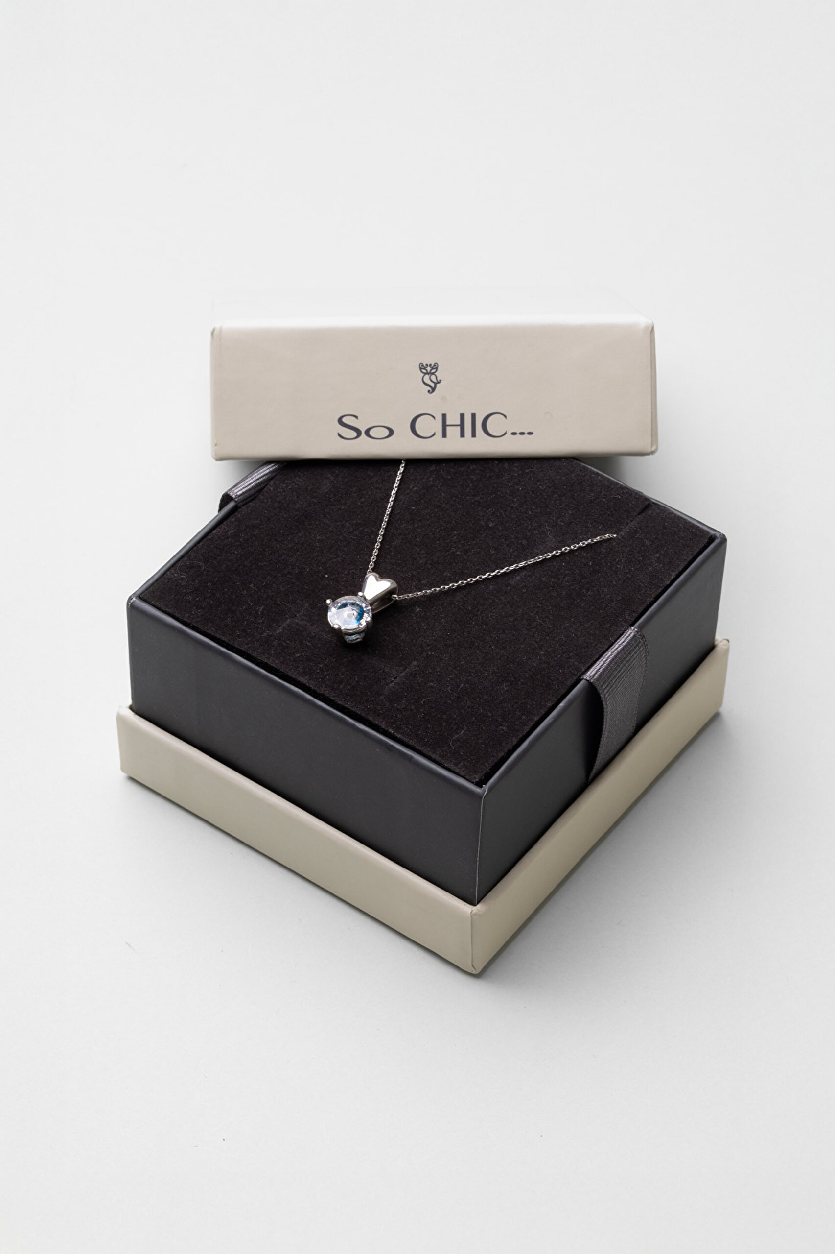 ⁠ Kalp Gözü 18 Ayar Beyaz Altın Kaplama 42 Cm Gümüş Nazar Kolye_5}