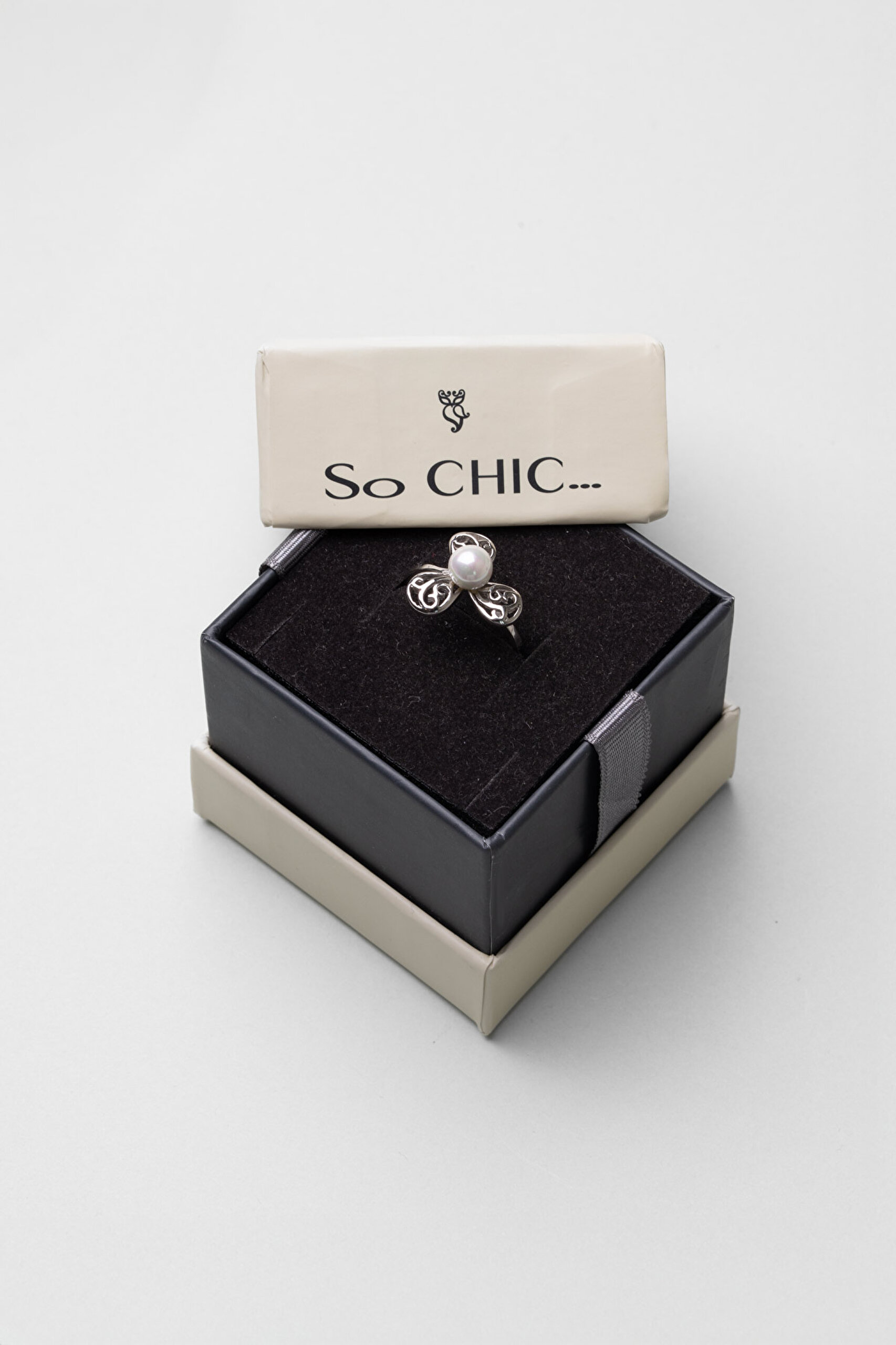 ⁠ Sarmaşık İnci 18 Ayar Beyaz Altın Kaplama Gümüş Yüzük_3}