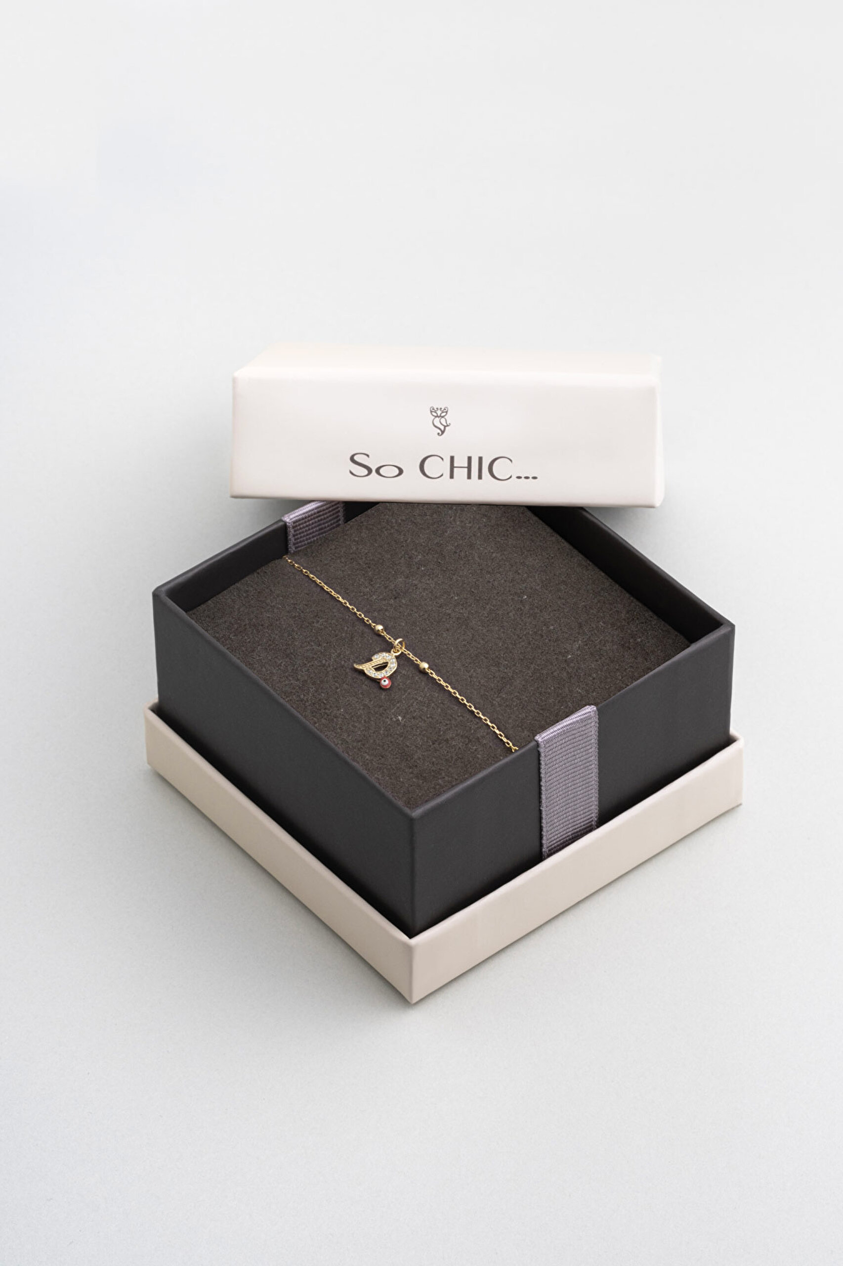 ⁠ D Harfi 18 Ayar Sarı Altın Kaplama 19 Cm Gümüş Nazar Bileklik_4}