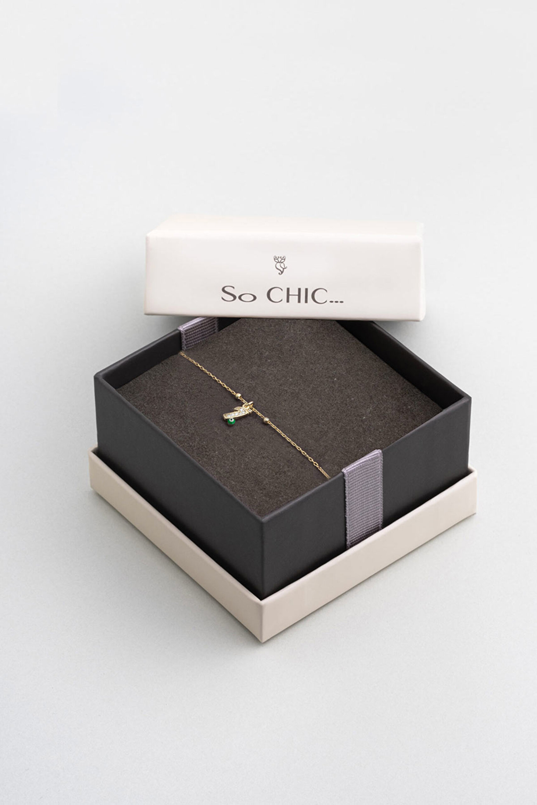 ⁠ I Harfi 18 Ayar Sarı Altın Kaplama 19 Cm Gümüş Nazar Bileklik_4}