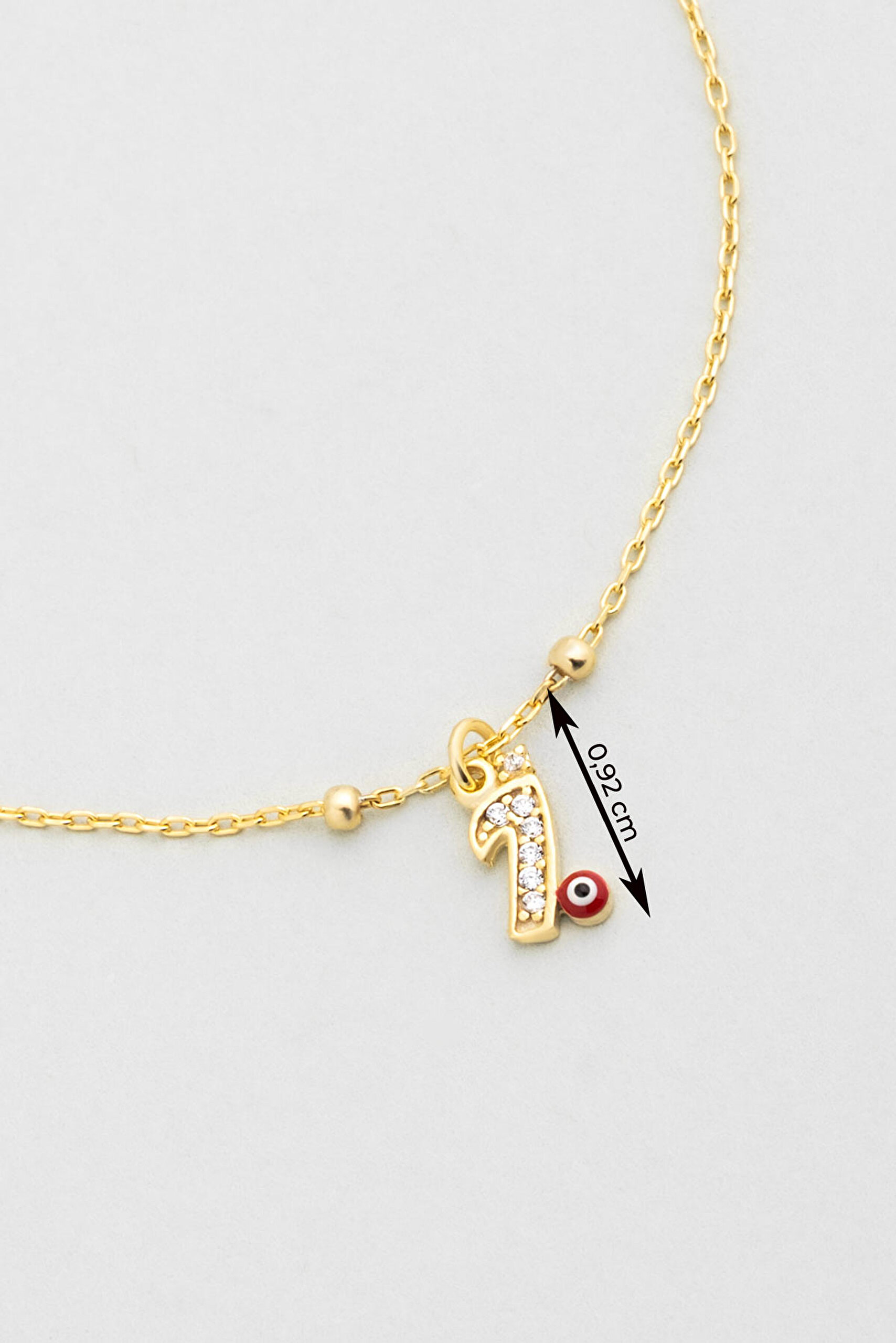 ⁠ I Harfi 18 Ayar Sarı Altın Kaplama 19 Cm Gümüş Nazar Bileklik_2}