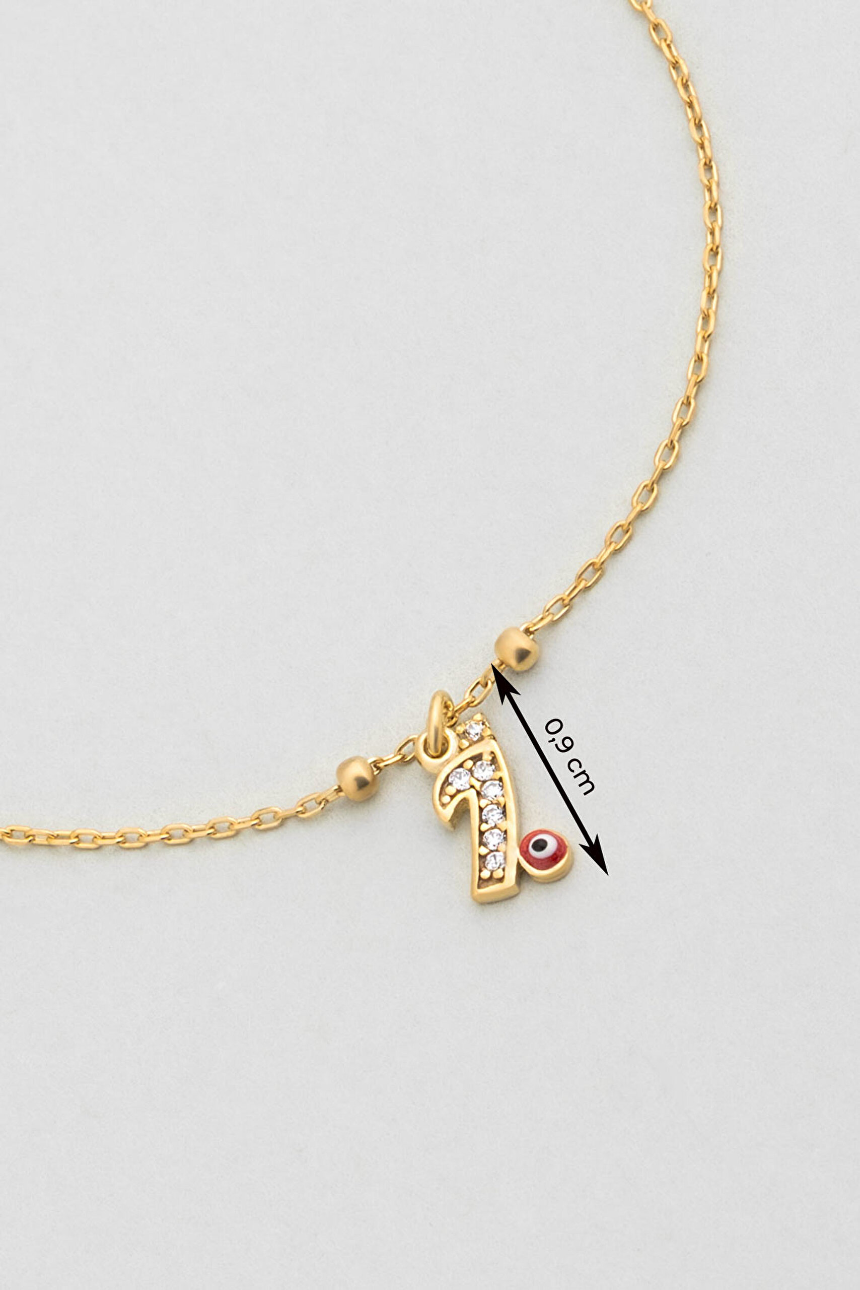 ⁠ İ Harfi 18 Ayar Sarı Altın Kaplama 19 Cm Gümüş Nazar Bileklik_2}