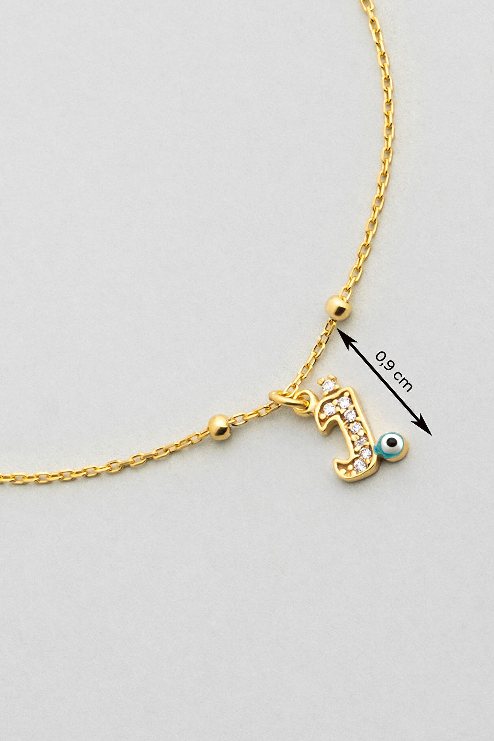 ⁠ J Harfi 18 Ayar Sarı Altın Kaplama 19 Cm Gümüş Nazar Bileklik_2}