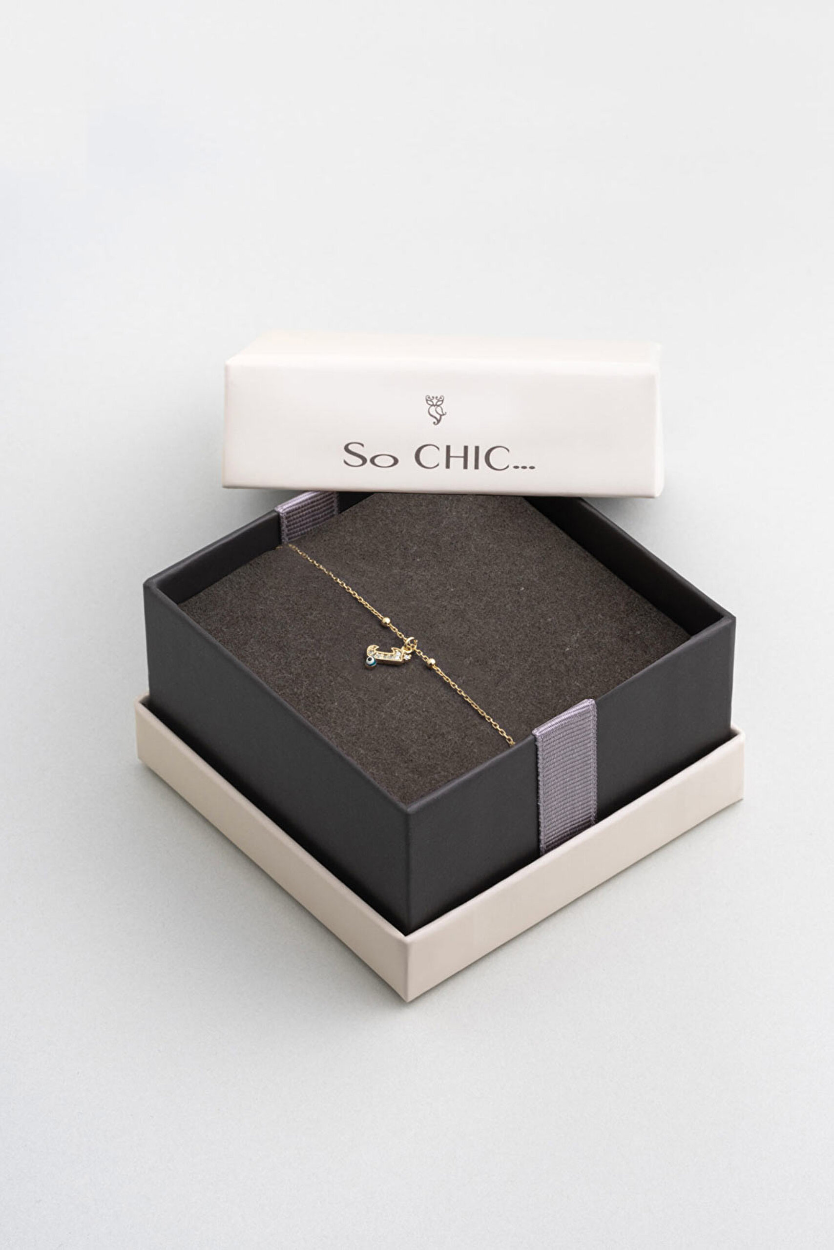 ⁠ J Harfi 18 Ayar Sarı Altın Kaplama 19 Cm Gümüş Nazar Bileklik_4}