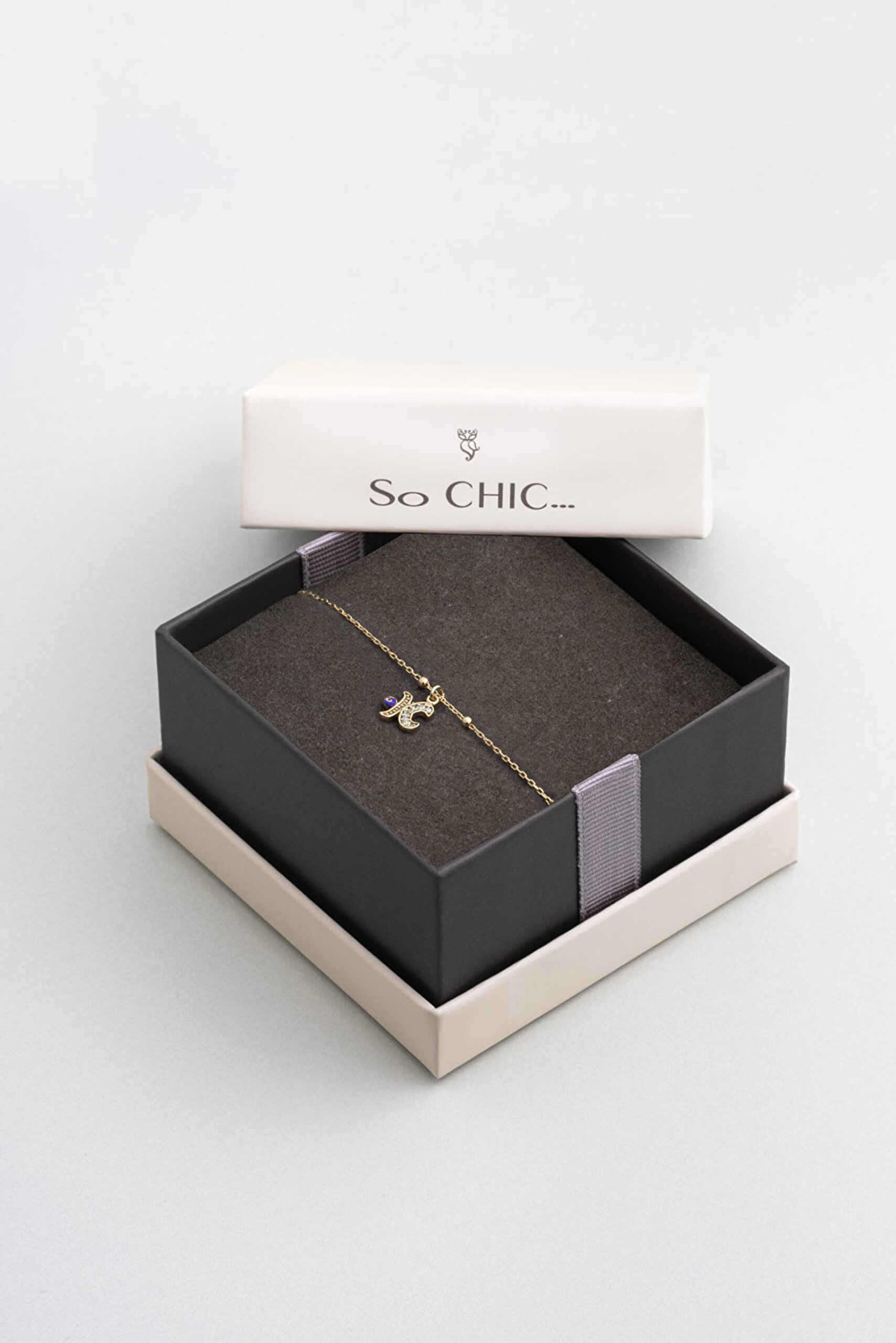 ⁠ K Harfi 18 Ayar Sarı Altın Kaplama 19 Cm Gümüş Nazar Bileklik_4}