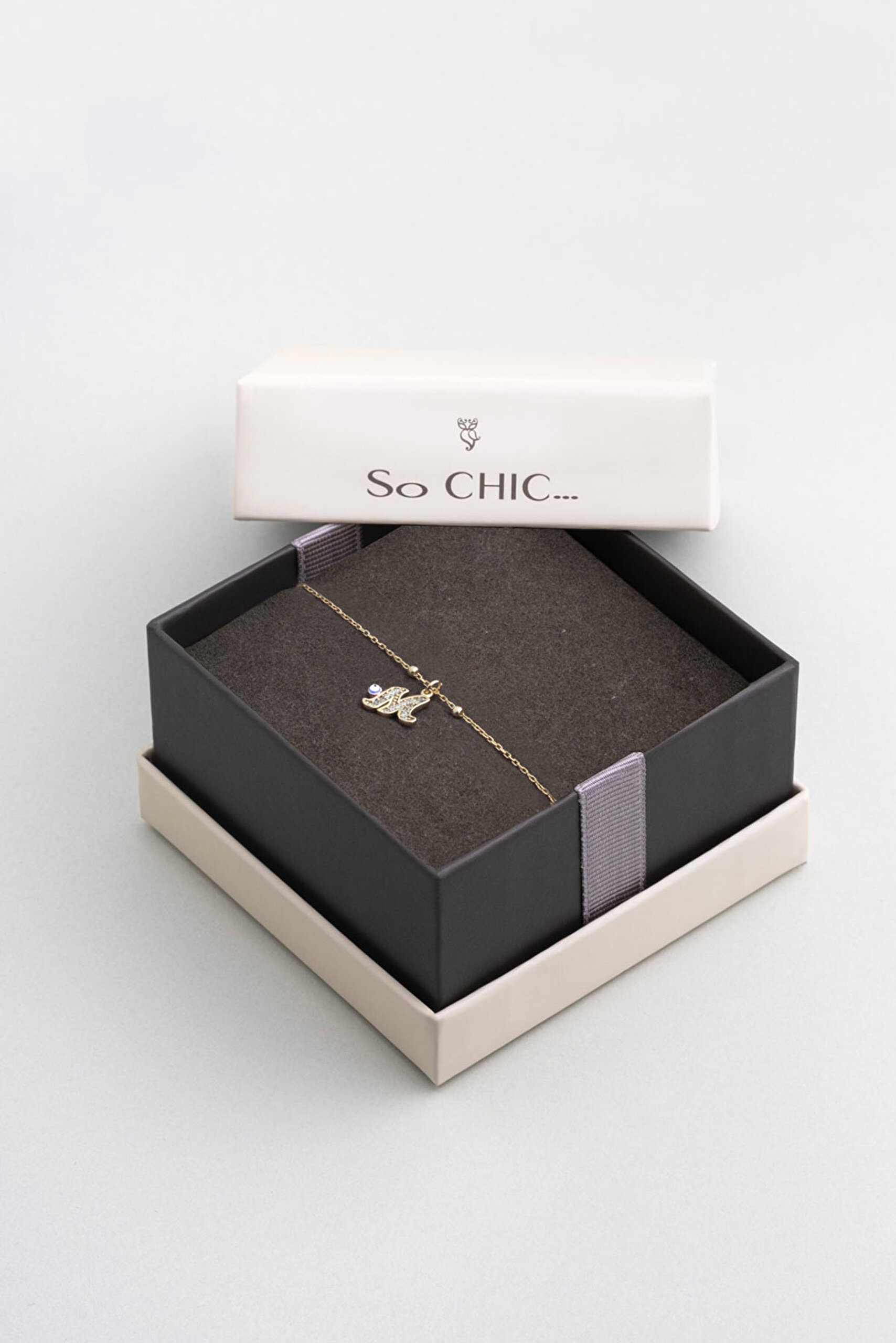 ⁠ M Harfi 18 Ayar Sarı Altın Kaplama 19 Cm Gümüş Nazar Bileklik_4}