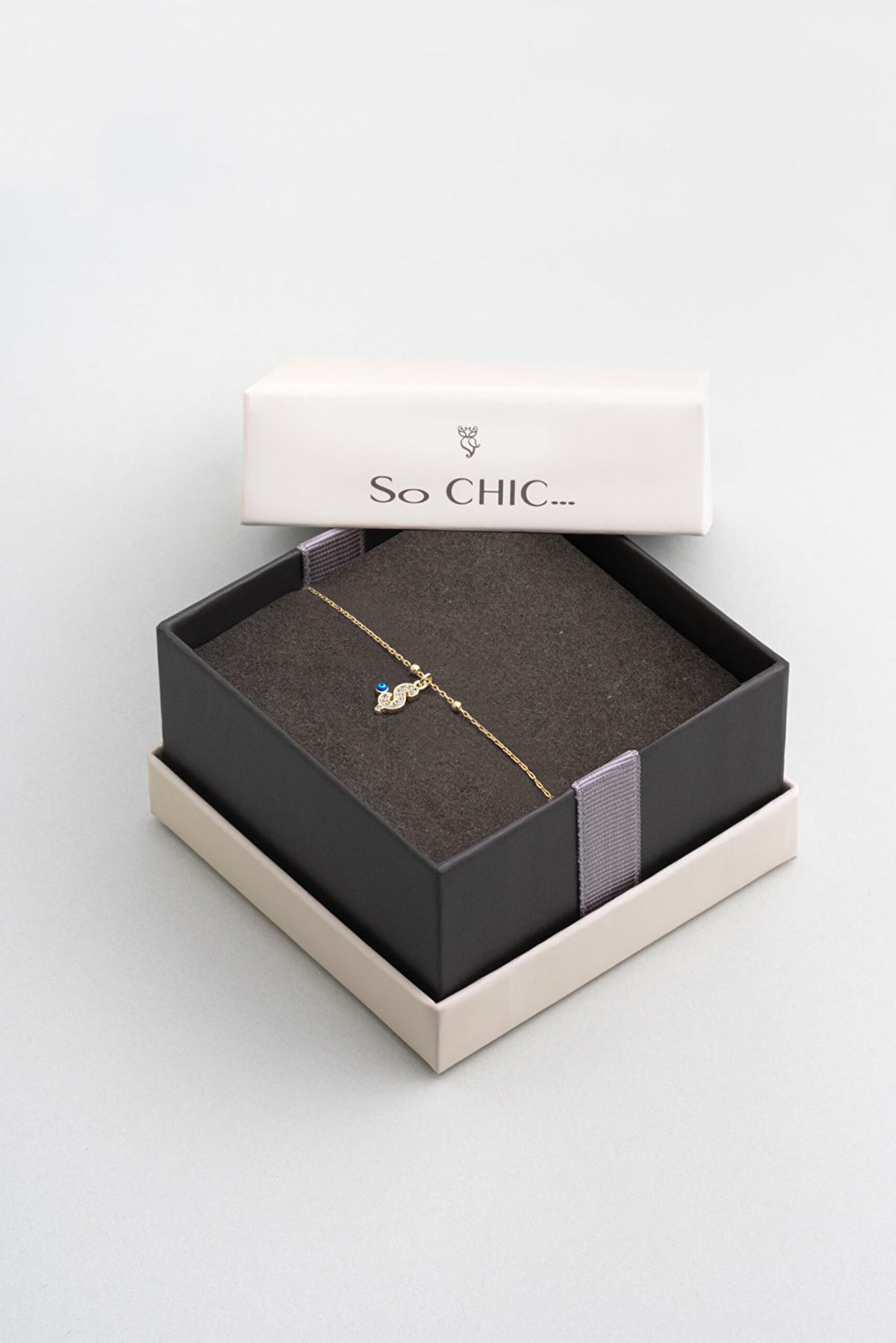 ⁠ Ş Harfi 18 Ayar Sarı Altın Kaplama 19 Cm Gümüş Nazar Bileklik_4}