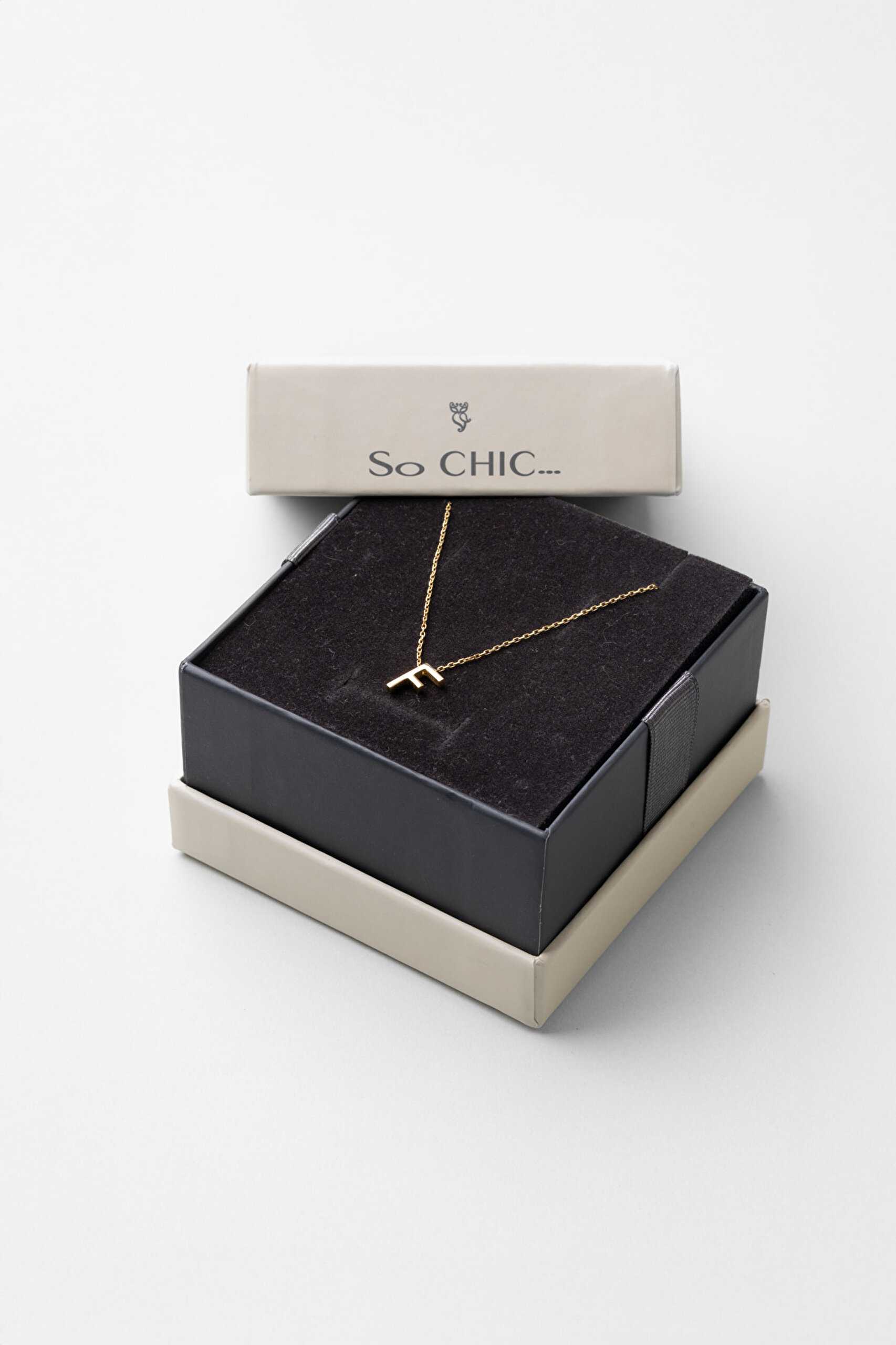 ⁠ My Story F Harfi 18 Ayar Sarı Altın Kaplama 45 Cm Gümüş Kolye_5}