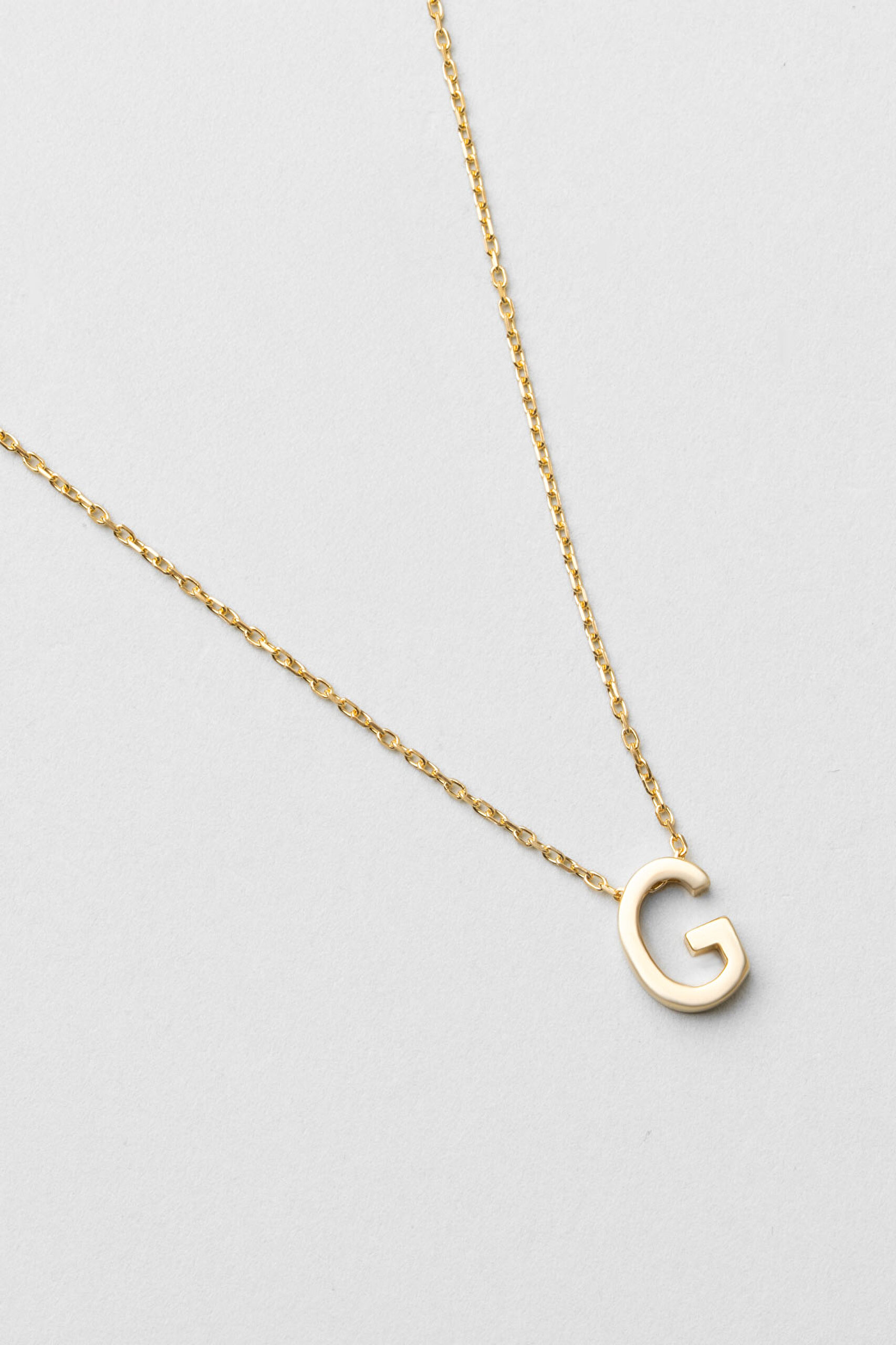 ⁠ My Story G Harfi 18 Ayar Sarı Altın Kaplama 45 Cm Gümüş Kolye_4}