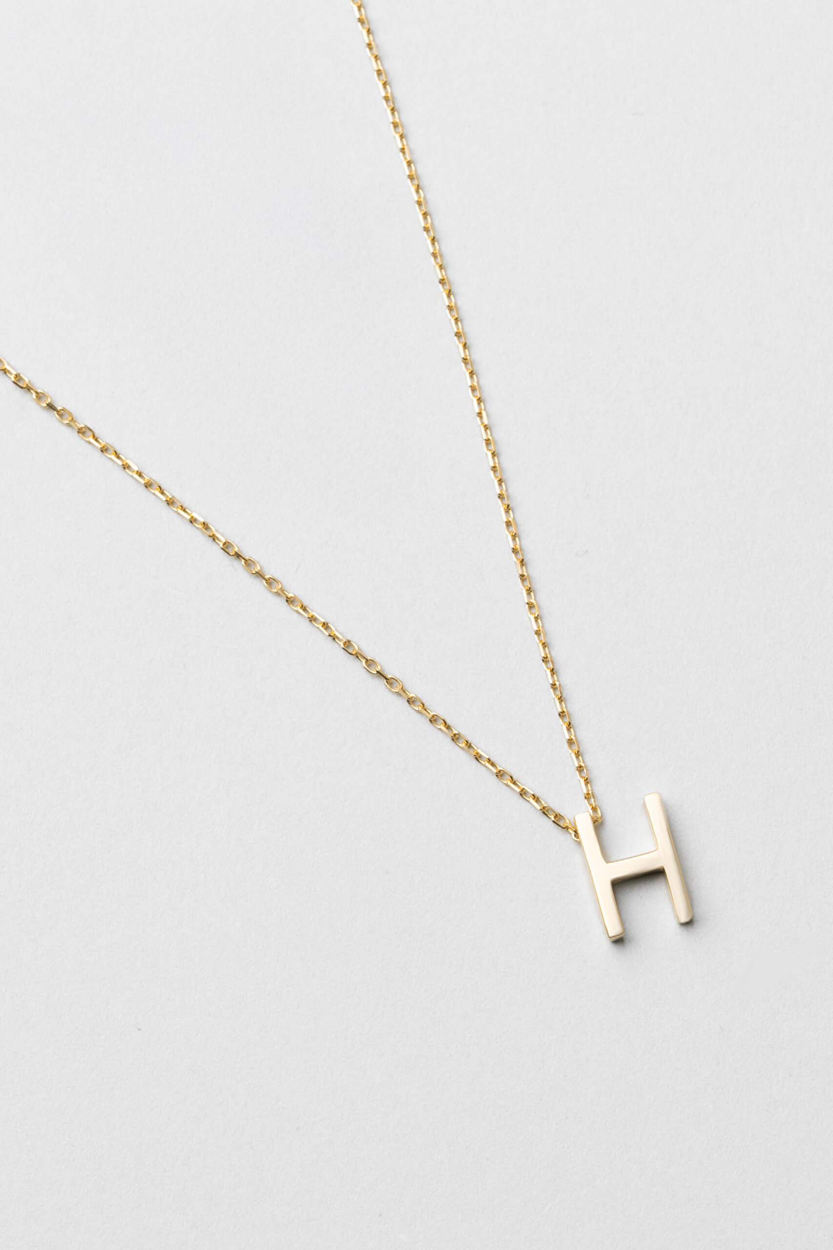 ⁠ My Story H Harfi 18 Ayar Sarı Altın Kaplama 45 Cm Gümüş Kolye_4}