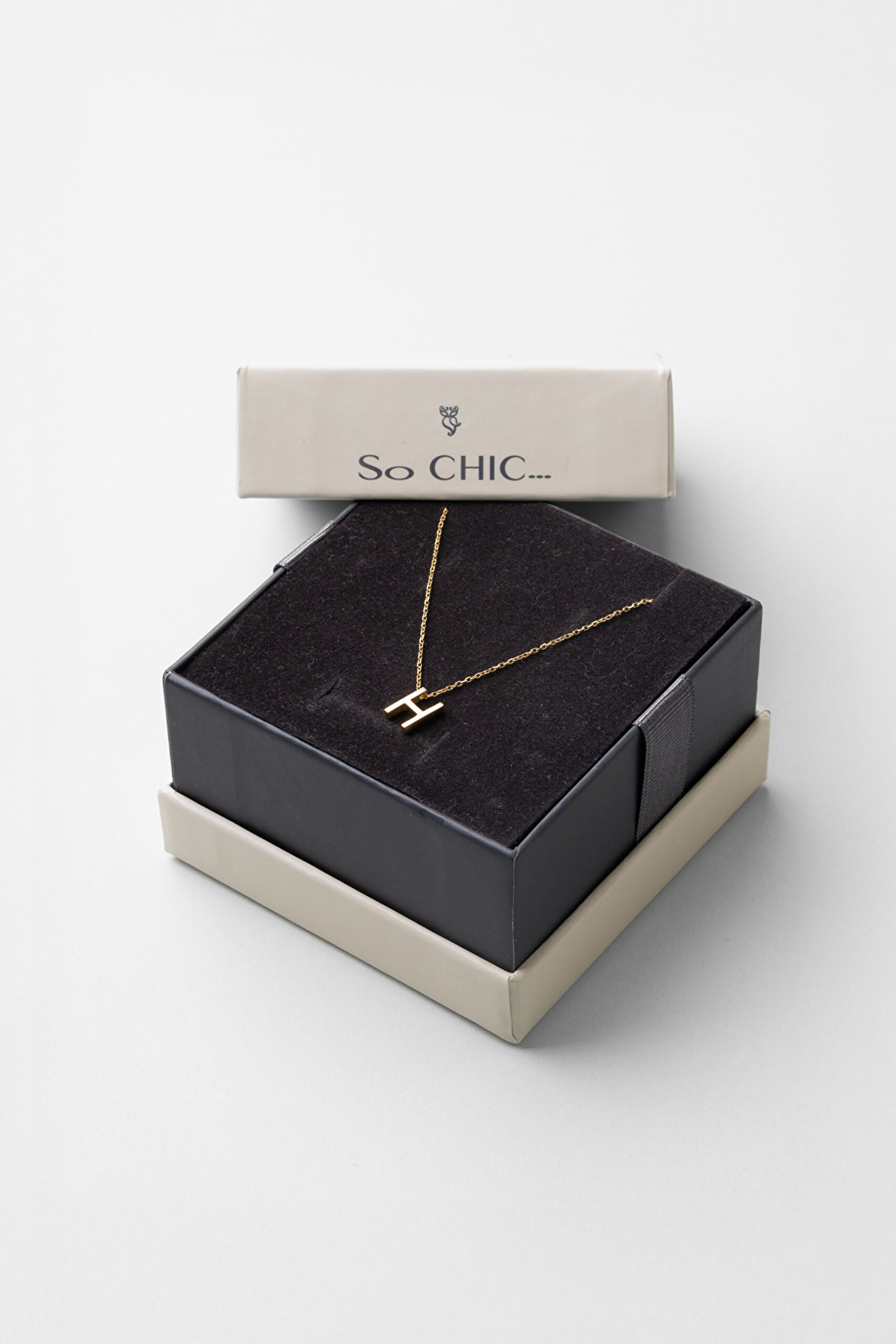 ⁠ My Story H Harfi 18 Ayar Sarı Altın Kaplama 45 Cm Gümüş Kolye_5}