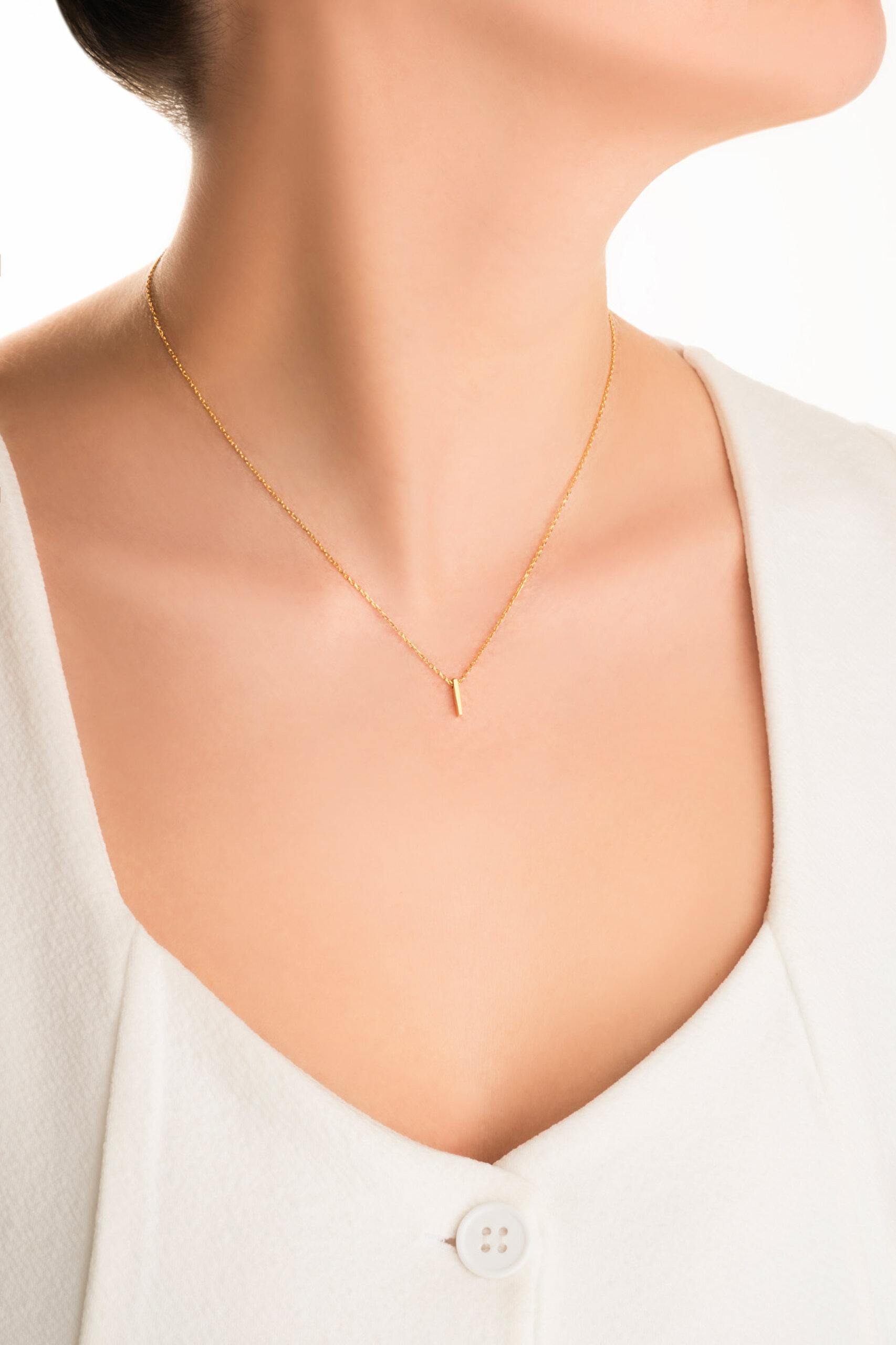 ⁠ My Story I Harfi 18 Ayar Sarı Altın Kaplama 45 Cm Gümüş Kolye_3}