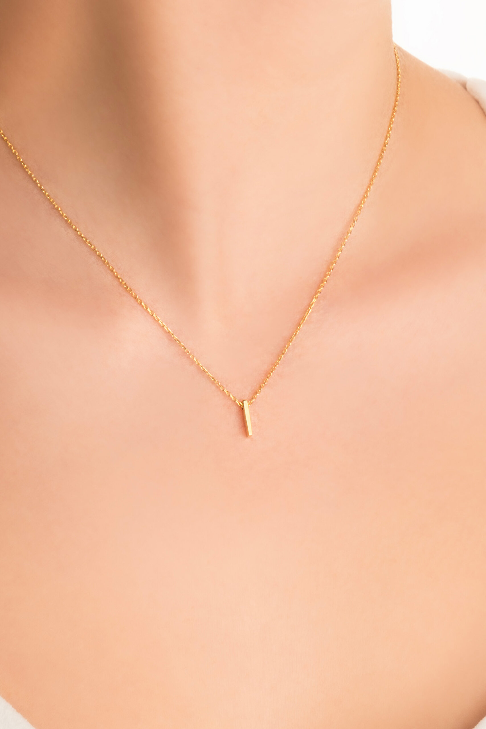 ⁠ My Story I Harfi 18 Ayar Sarı Altın Kaplama 45 Cm Gümüş Kolye_1}