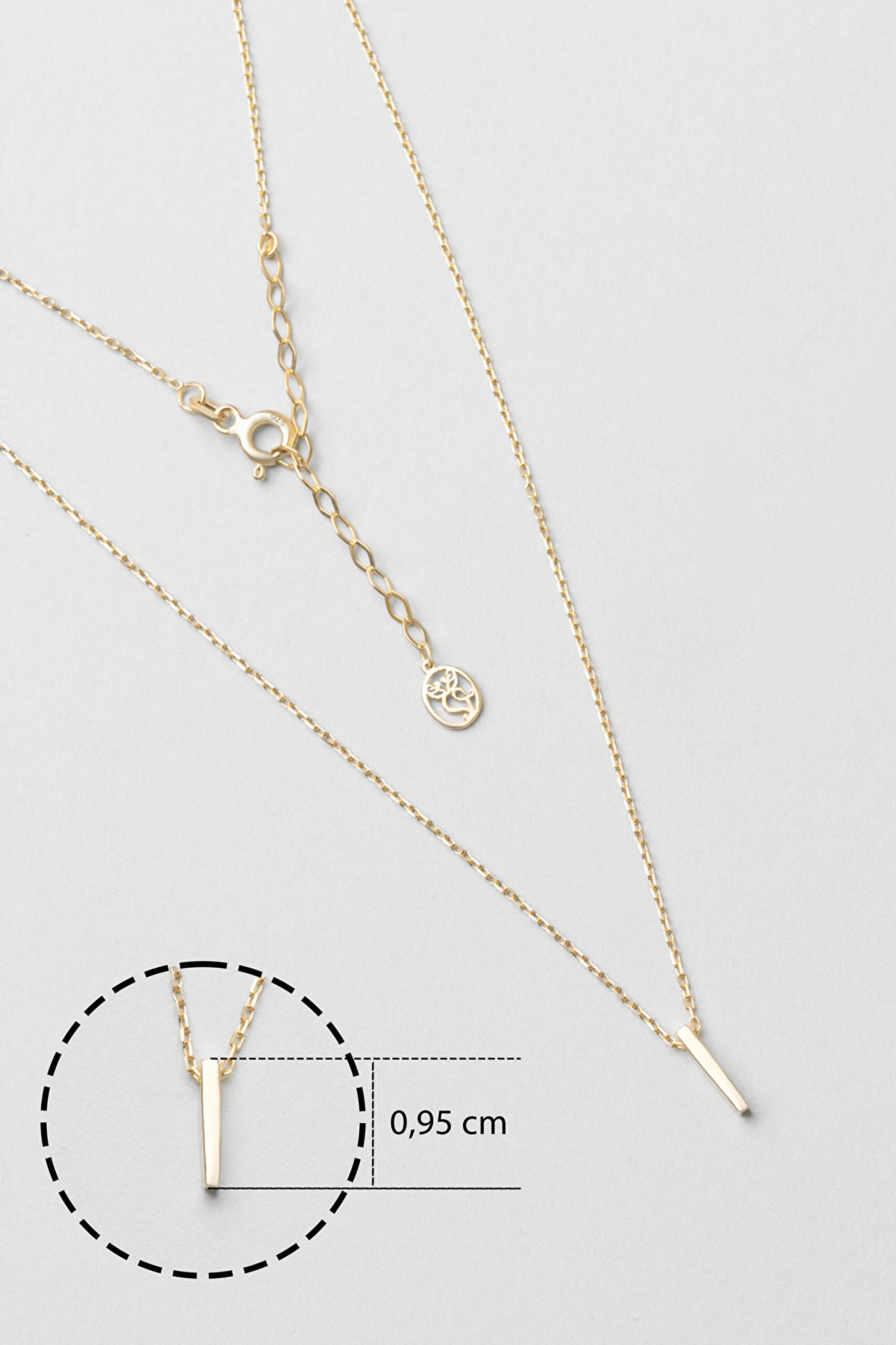 ⁠ My Story I Harfi 18 Ayar Sarı Altın Kaplama 45 Cm Gümüş Kolye_2}