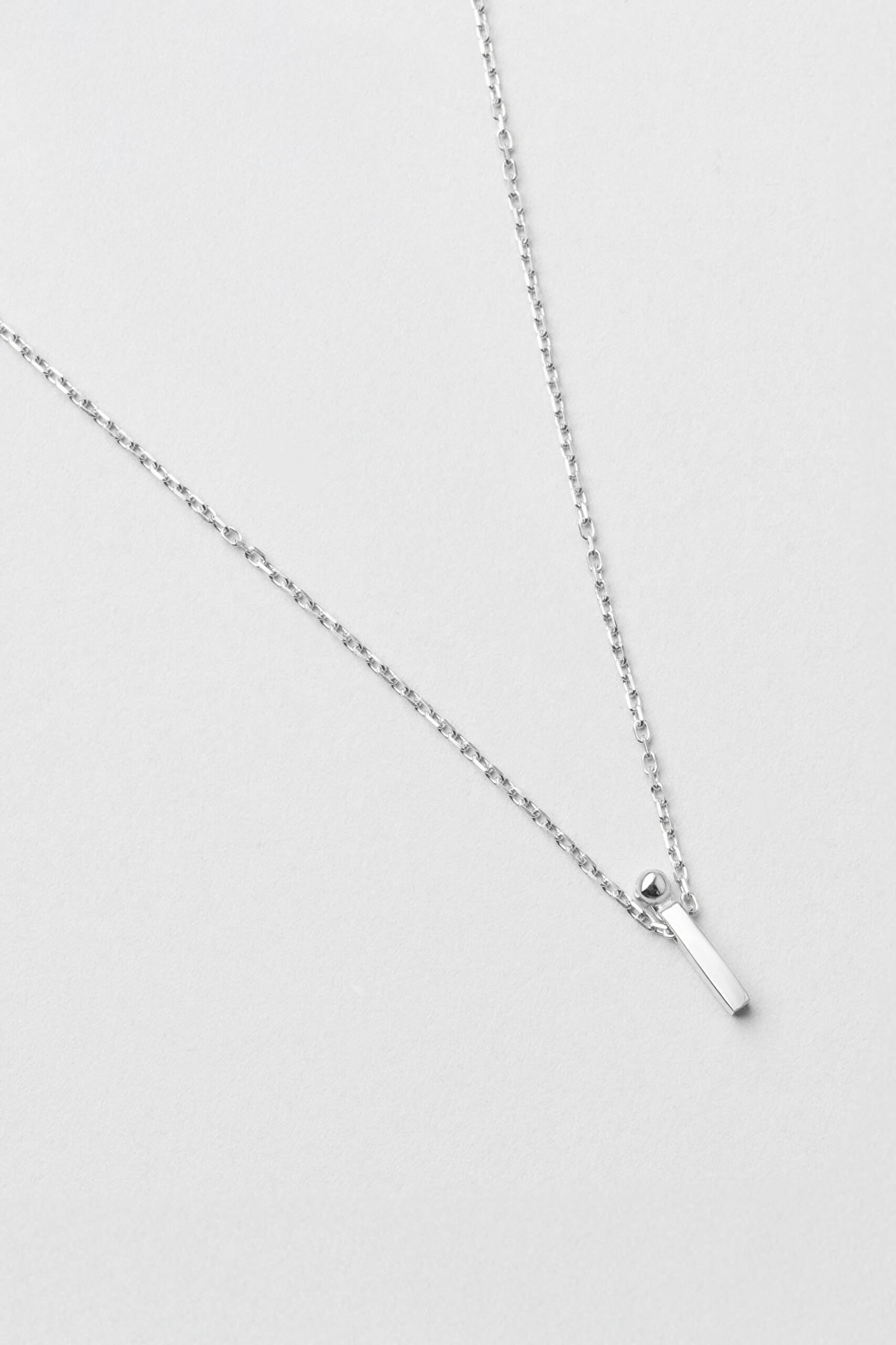 My Story İ Harfi 18 Ayar Beyaz Altın Kaplama 45 Cm Gümüş Kolye - 4