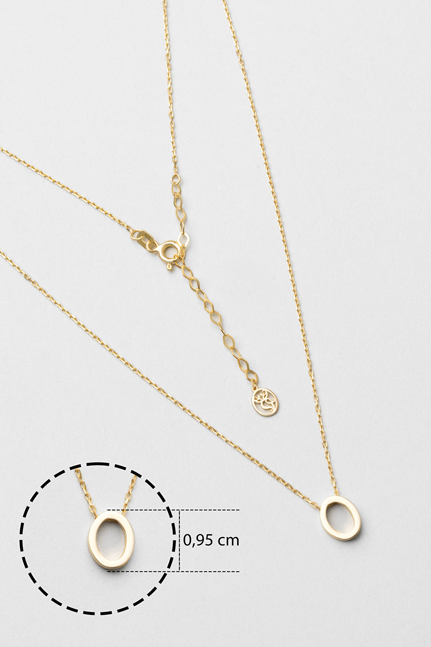 ⁠ My Story O Harfi 18 Ayar Sarı Altın Kaplama 45 Cm Gümüş Kolye_2}